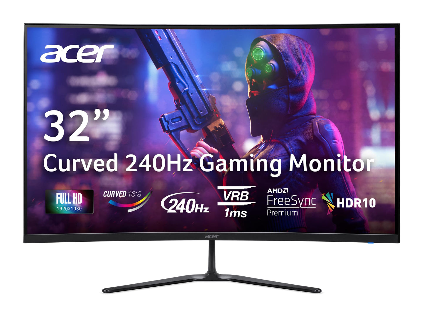 ACER Monitor Gaming Nitro de 31.5" Curvo FHD | Panel VA |Ultra-rápido | 240Hz | Tiempo de Respuesta 1ms (VRB) | Tecnología AMD FreeSync Premium