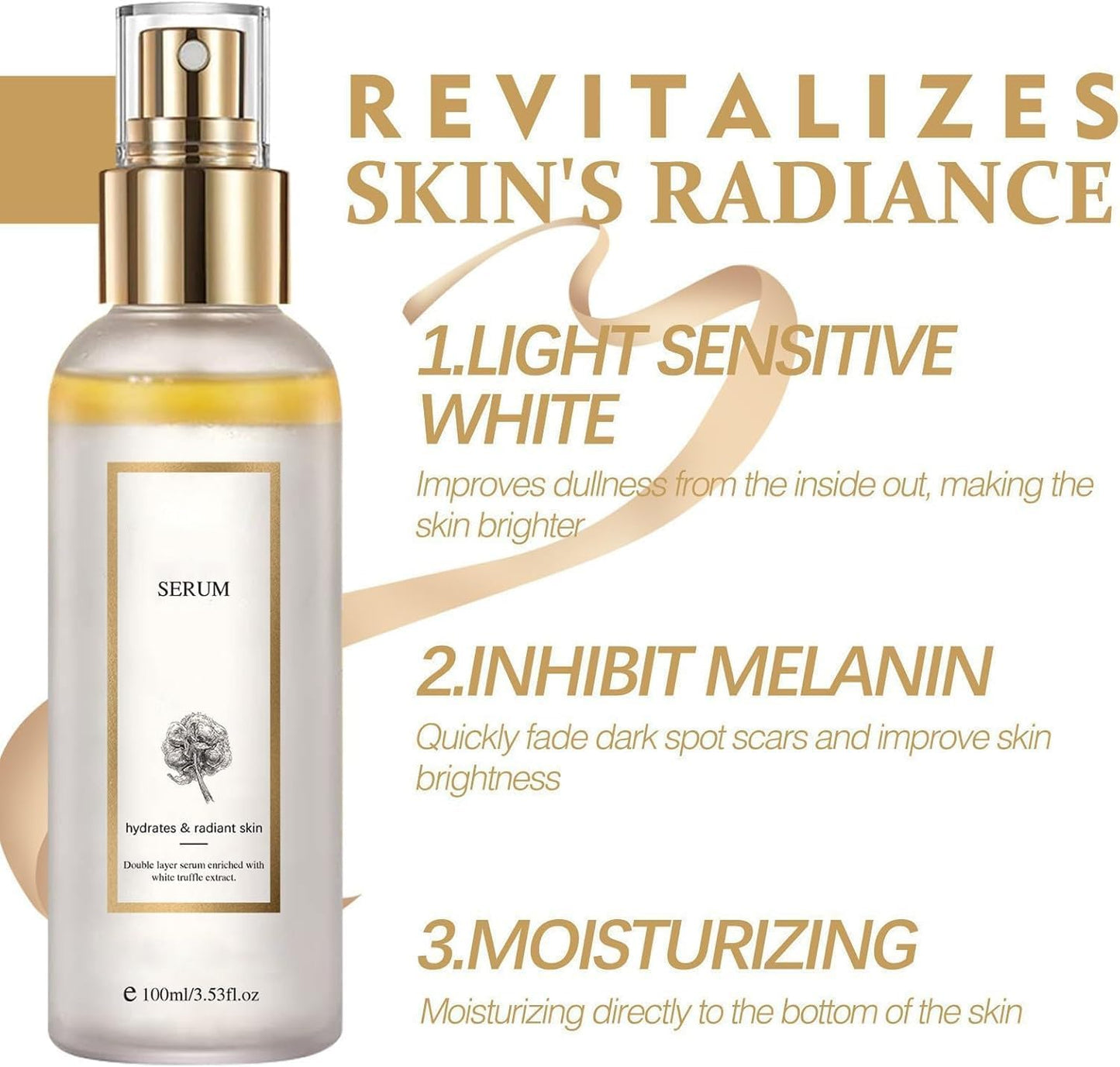 White Truffle First Spray Serum, Hydrating Facial Mist With White Truffles, Glowy Hydrating Antioxidant Serum Face Mist, Glow Serum For Radiant Skin (3PCS)