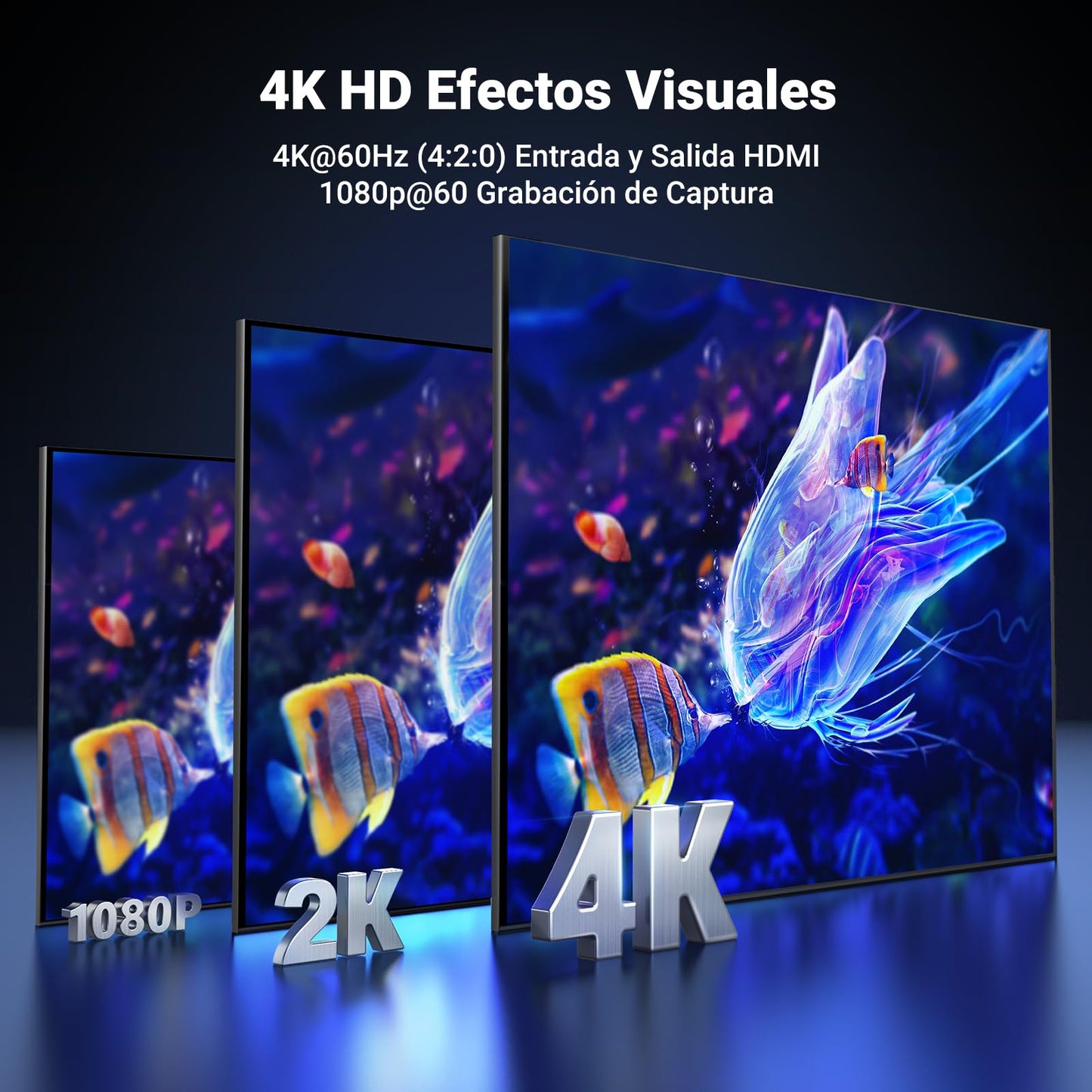 UGREEN Tarjeta de Captura de vídeo HDMI 4K, Full HD 1080P 60FPS USB/Type-C 3.0 Dispositivo para Streaming, Juegos y conferencias Compatible con Switch 2, PS4/5, PC, Mac, Xbox