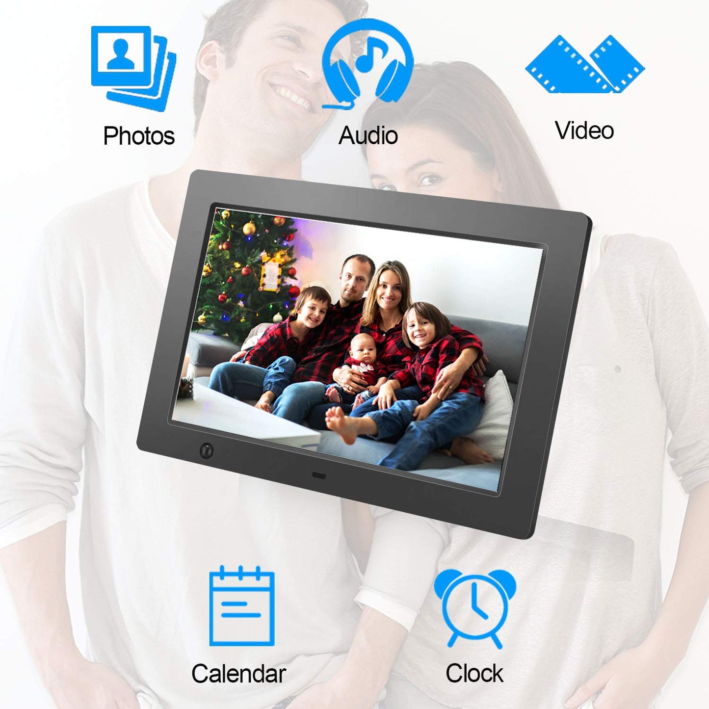 Digital Picture Frame 8 inch Electronic Digital Photo Frame with High Resolution 1024x768 IPS LCD and Motion Sensor/1080P 720P Video Player/Calendar/Time/Remote Control/Best for Gift or Present