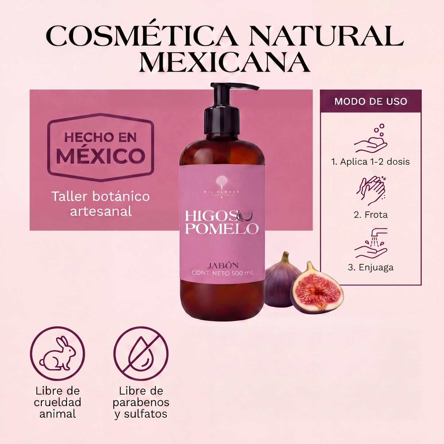 Mil Flores — Jabón Líquido Premium para Manos 500 ml HIGO | Ritual de Aromaterapia | Hidrata y Cuida la Piel | Esencias 100% Naturales