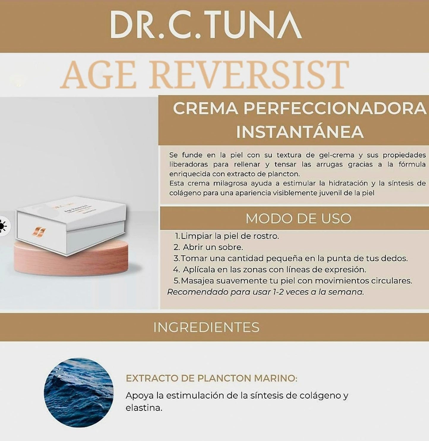 Crema Perfeccionadora Farmasi Age Reversist 30 Sobres de 3ml