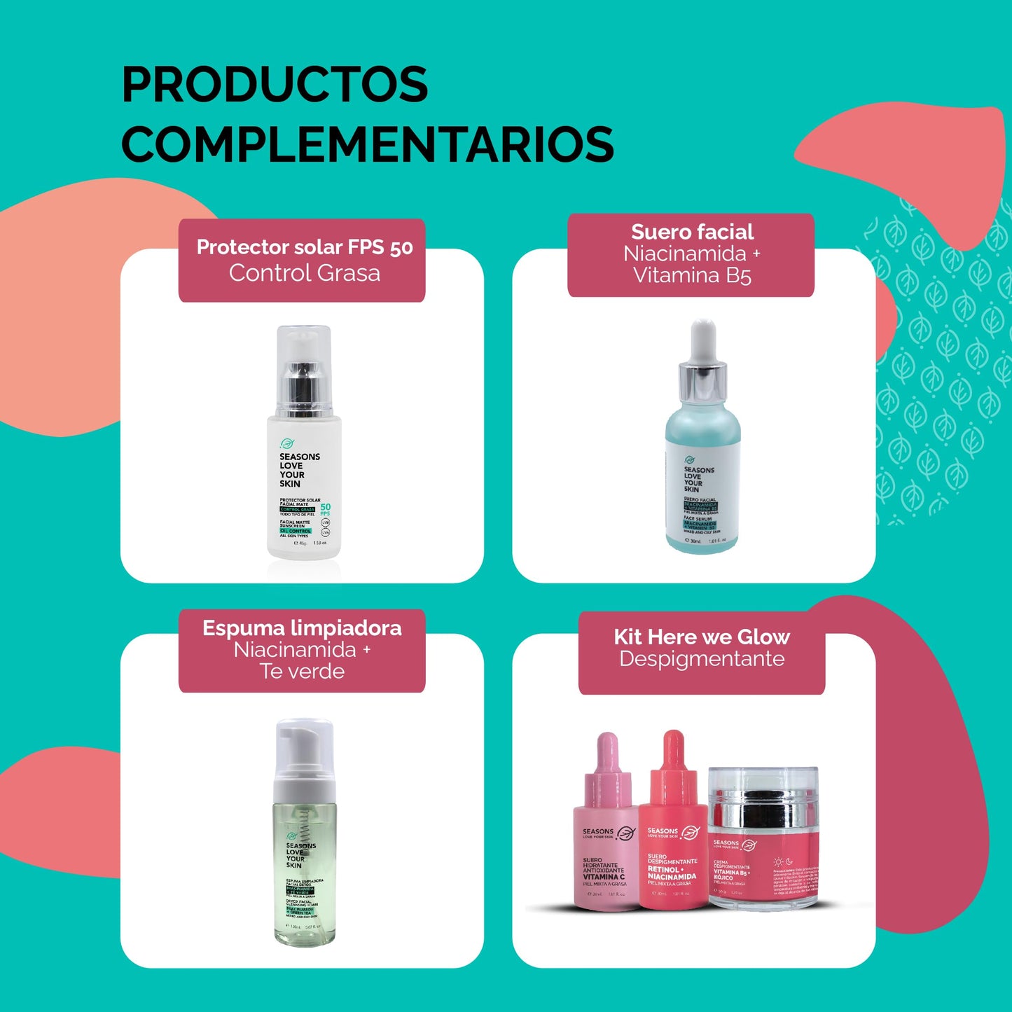 Tratamiento despigmentante y de renovación celular: Here We Glow con Retinol niacinamida Vitamina C