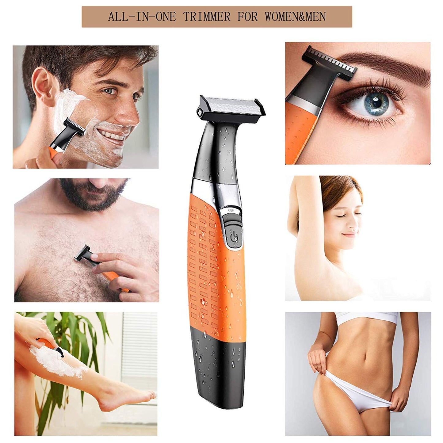 Afeitadoras eléctricas, recortadoras de barba para hombres, resistente al agua para el cuidado de la barba, sin cables USB recargable y removedor de pelo para cejas, barba facial y pelo corporal para hombres y mujeres