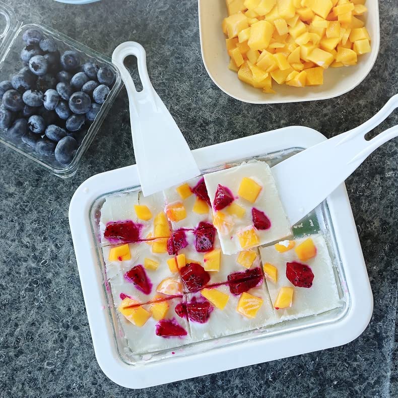 Baotkere - Máquina para hacer yogur congelado de sorbete de helado, sartén enrollable con puntos dulces, placa fría instantánea con 2 rasquetas, ideal para hacer helado suave, gelatina, batidos de