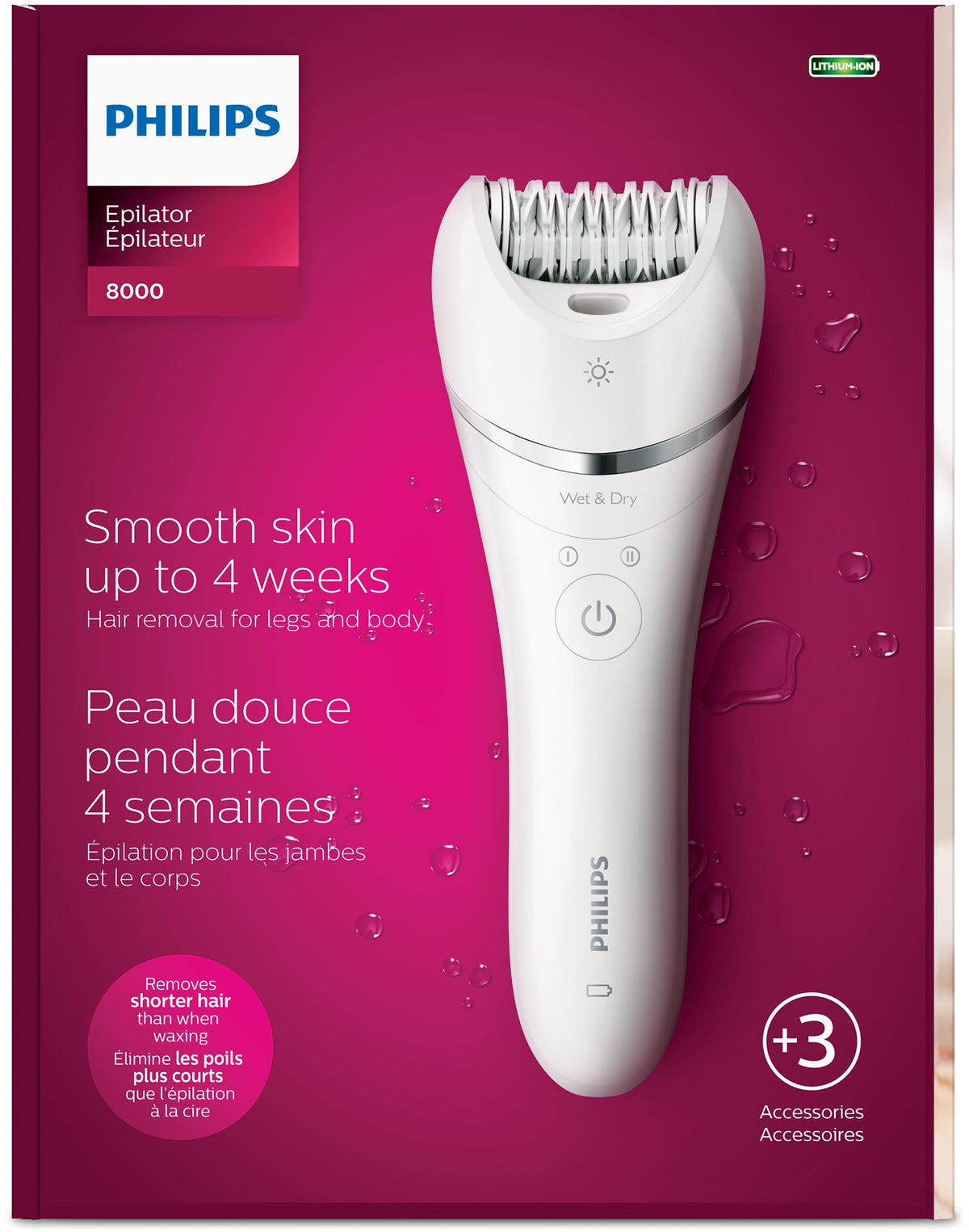 Philips Epilator Series 8000 Depiladora húmeda y seca, Bre700/14, 1 unidad