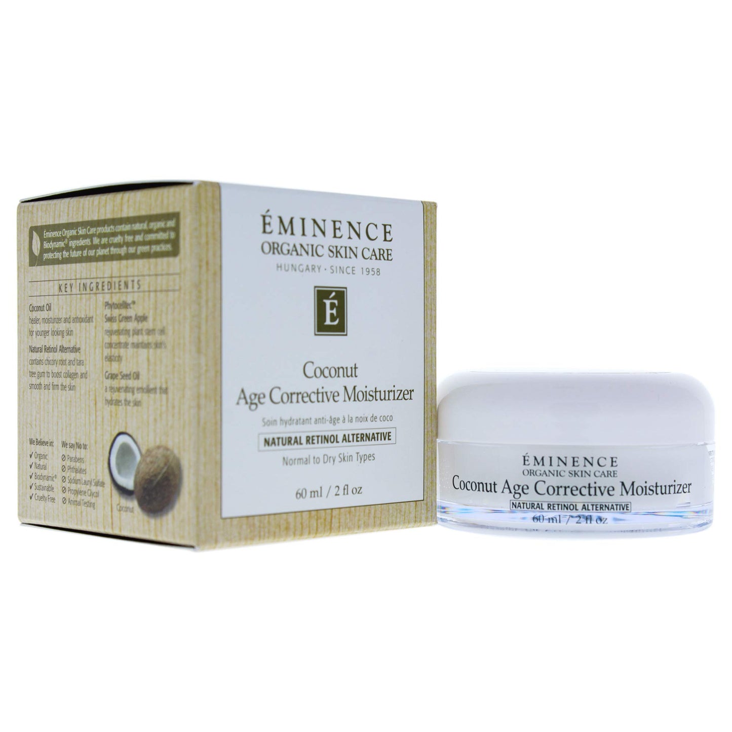 Eminence Crema del coco hidratante y correctiva para la edad, 60ml/2oz
