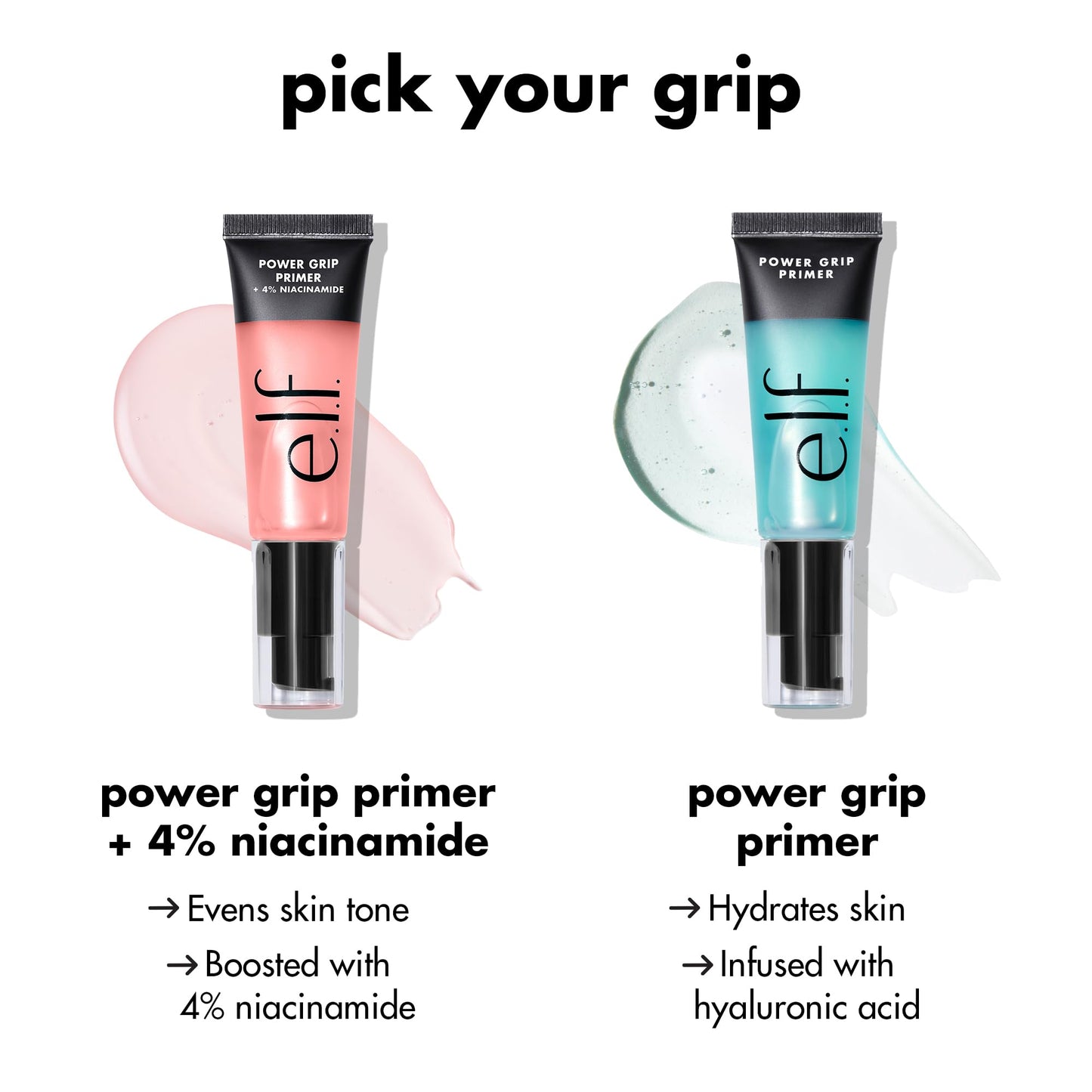 E.l.f. - Prebase Power Grip con 4% de niacinamida, base facial hidratante y a base de gel, unifica la piel e ilumina, agarra el maquillaje, vegana y libre de crueldad animal, 0.811 onzas líquidas