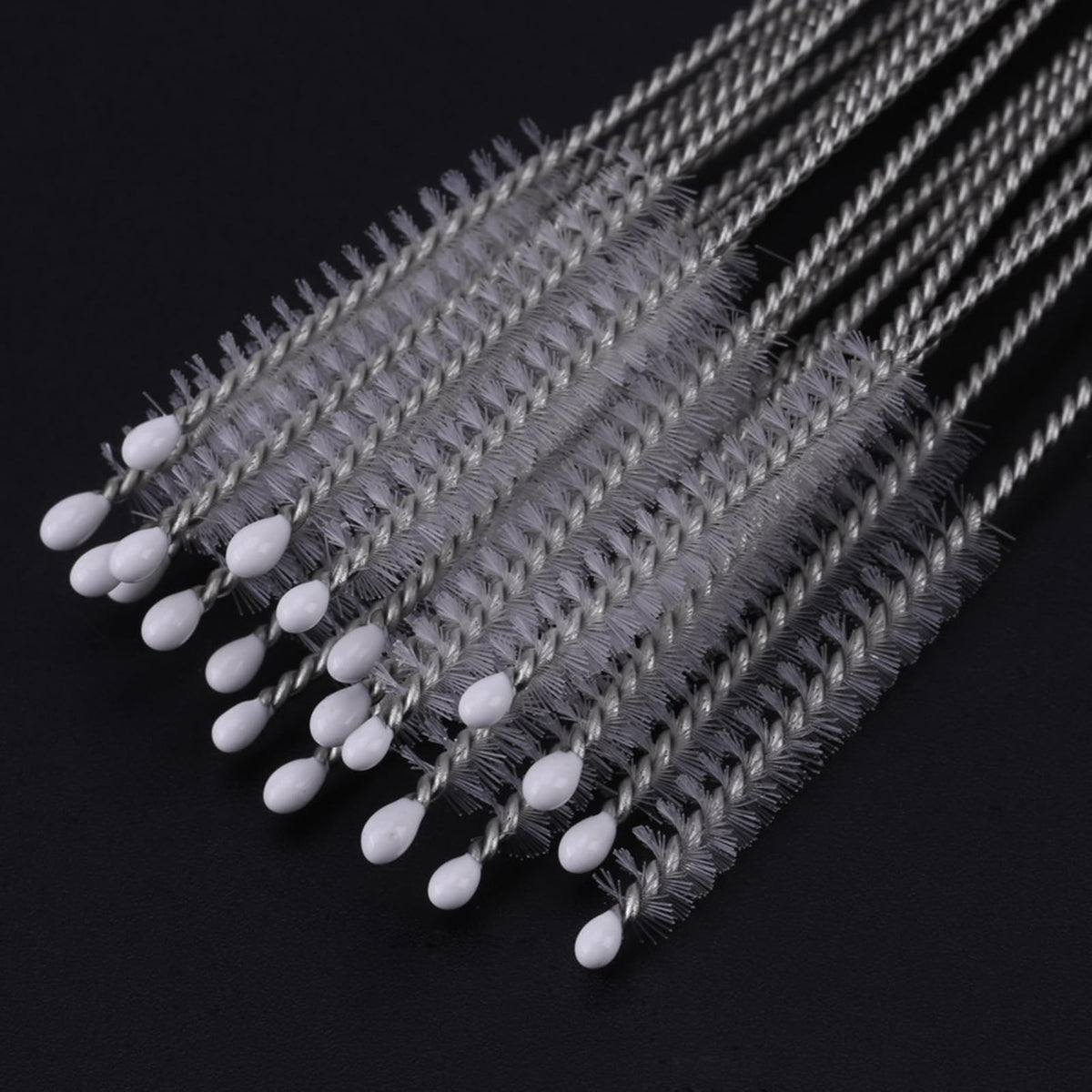 Fosa Juego de 20 Cepillos de Limpieza para Biberones, Acero Inoxidable, Cerdas de Nylon, Plateado