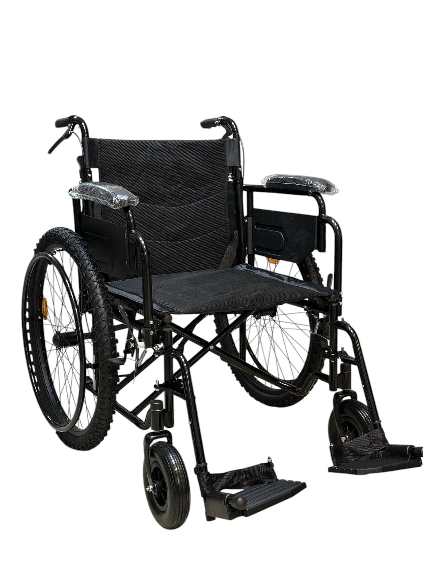 CARRE - SILLA DE RUEDAS PARA ADULTO TODO TERRENO DE LUJO NEUMATICA, RESISITENTE PLEGABLE, DESCANSAPIES REMOVIBLE, DESCANSABRAZOS REMOVIBLE, RESPALDO PLEGABLE, ACERO ESMALTADO SCT-002
