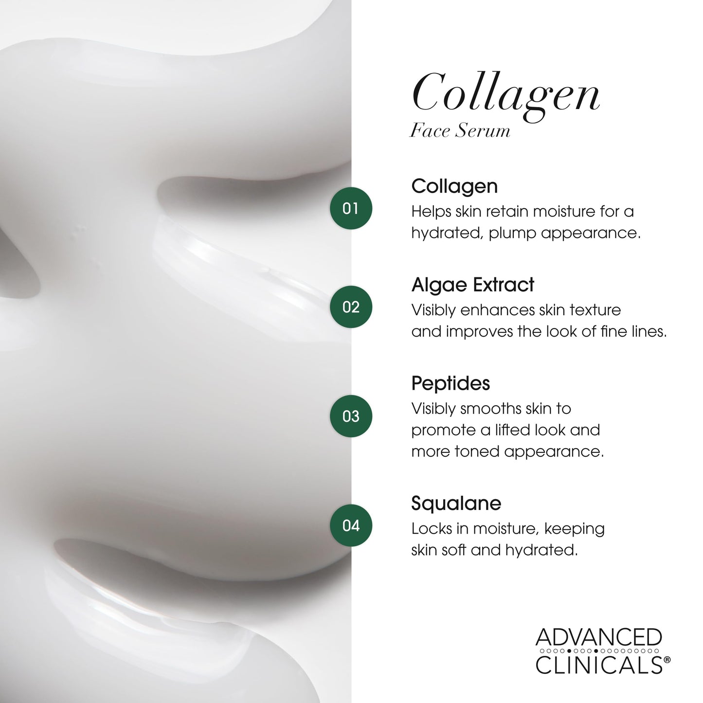 Suero facial avanzado con colágeno para rellenar instantáneamente las arrugas - Con soya y extractos de alga - Pack de 2 - 52ml - Tratamiento antiarrugas y reafirmante - ¡Compra ya!
