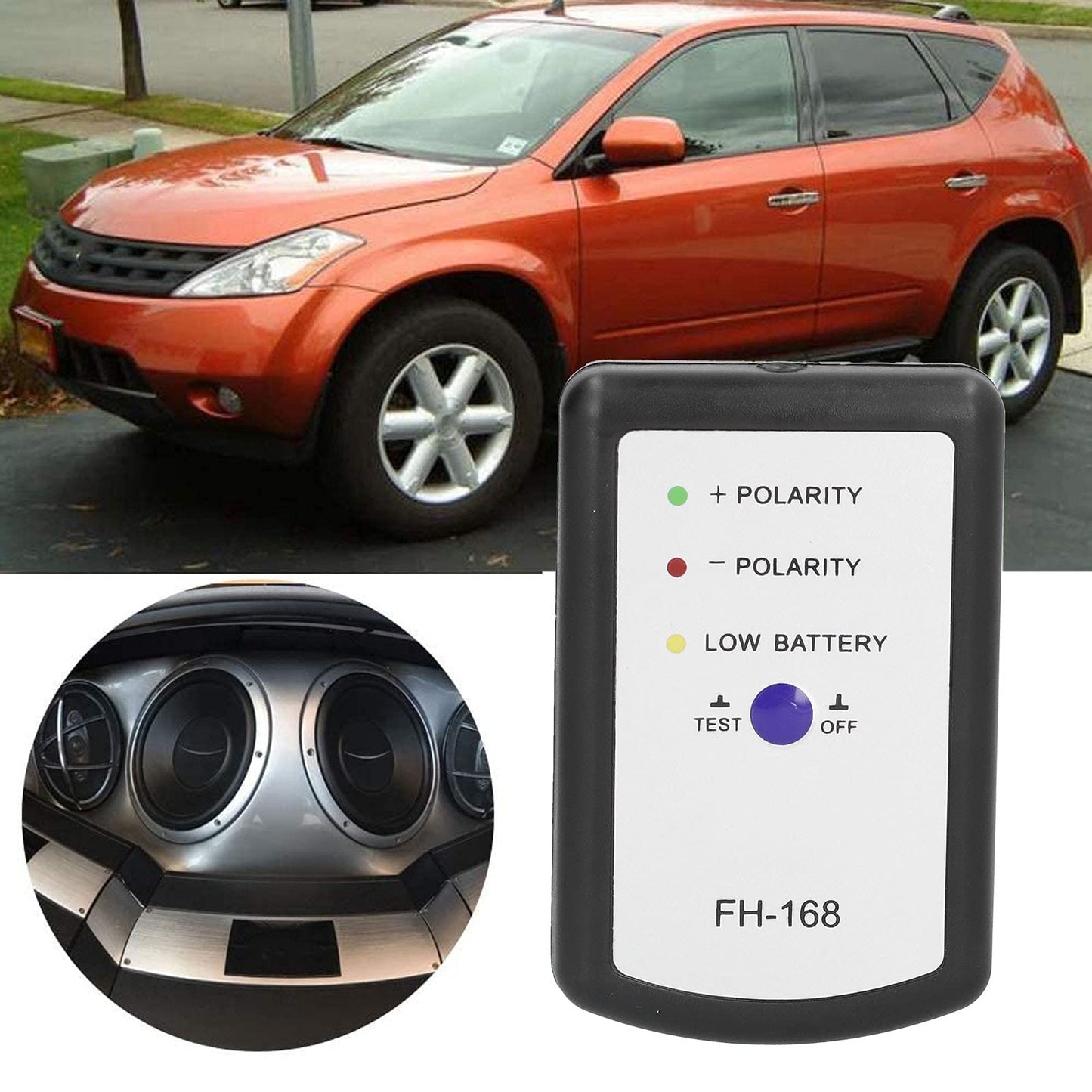 Keenso Probador de fase, bocina de audio, positiva, polaridad negativa, fasómetro de pH para auto Equipos audiovisuales en el coche