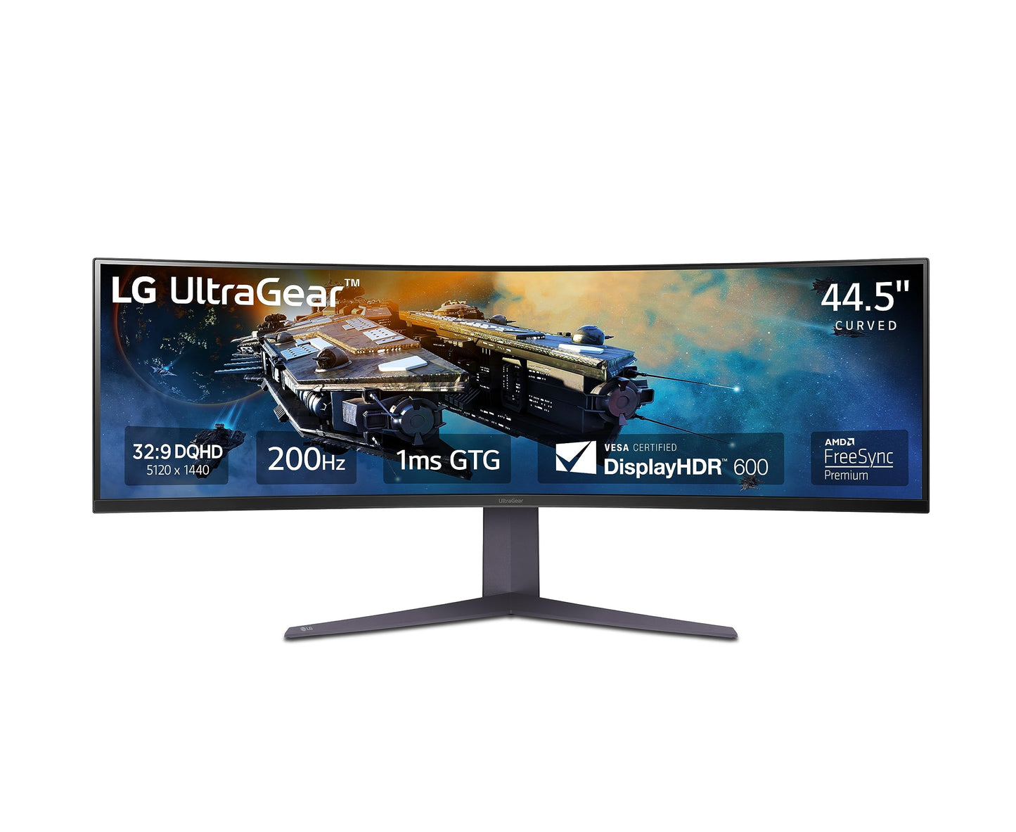 LG-Monitor Curvo para Juegos Ultragear 45GR65DC-B de 45 Pulgadas, 32:9, QHD, 200 Hz, 1 ms, Pantalla UltraWide, AMD FreeSync Premium Pro, VESA DisplayHDR 600, HDMI 2.1 x2, DP UB