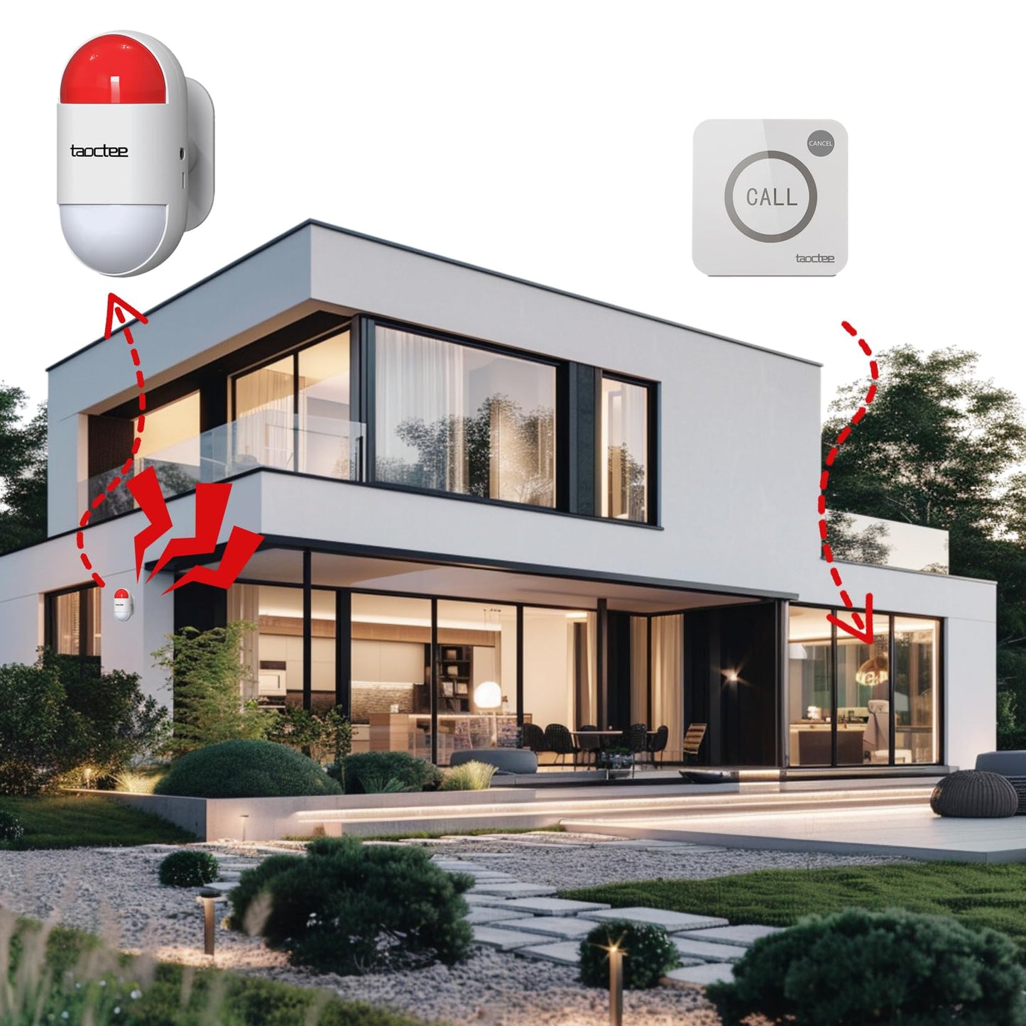 Alarma para Casa Taocatee Azul Sirena con Flash Remoto para Oficina y Tiendas