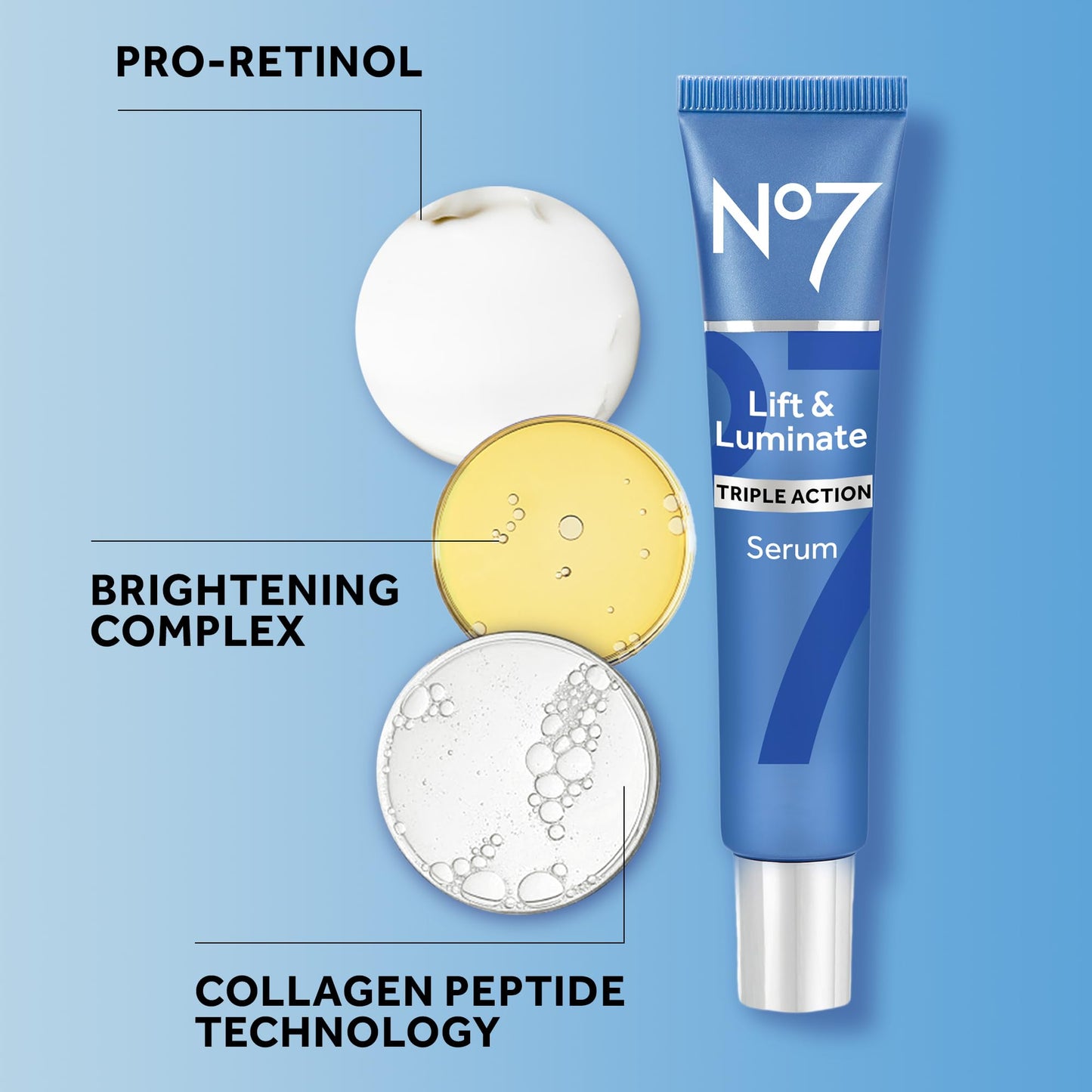 No7 Lift & Luminate Triple Action Serum, 50 ml, Extra Large