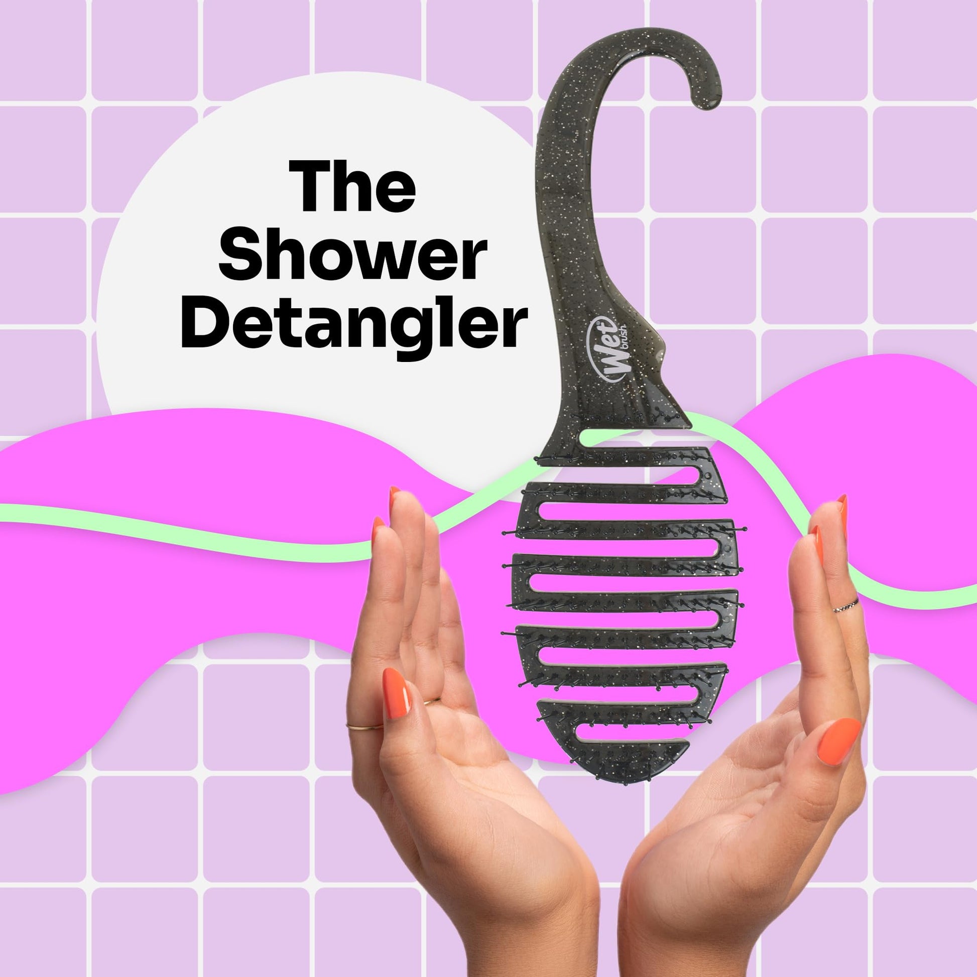 Wet Brush Hair Brush Shower Detangler - Black Glitter - Shower Hair Brush With Ultra-soft IntelliFlex Bristles - Glide Through Tangles With Ease For All Hair Types - For Women, Men, Wet And Dry Hair