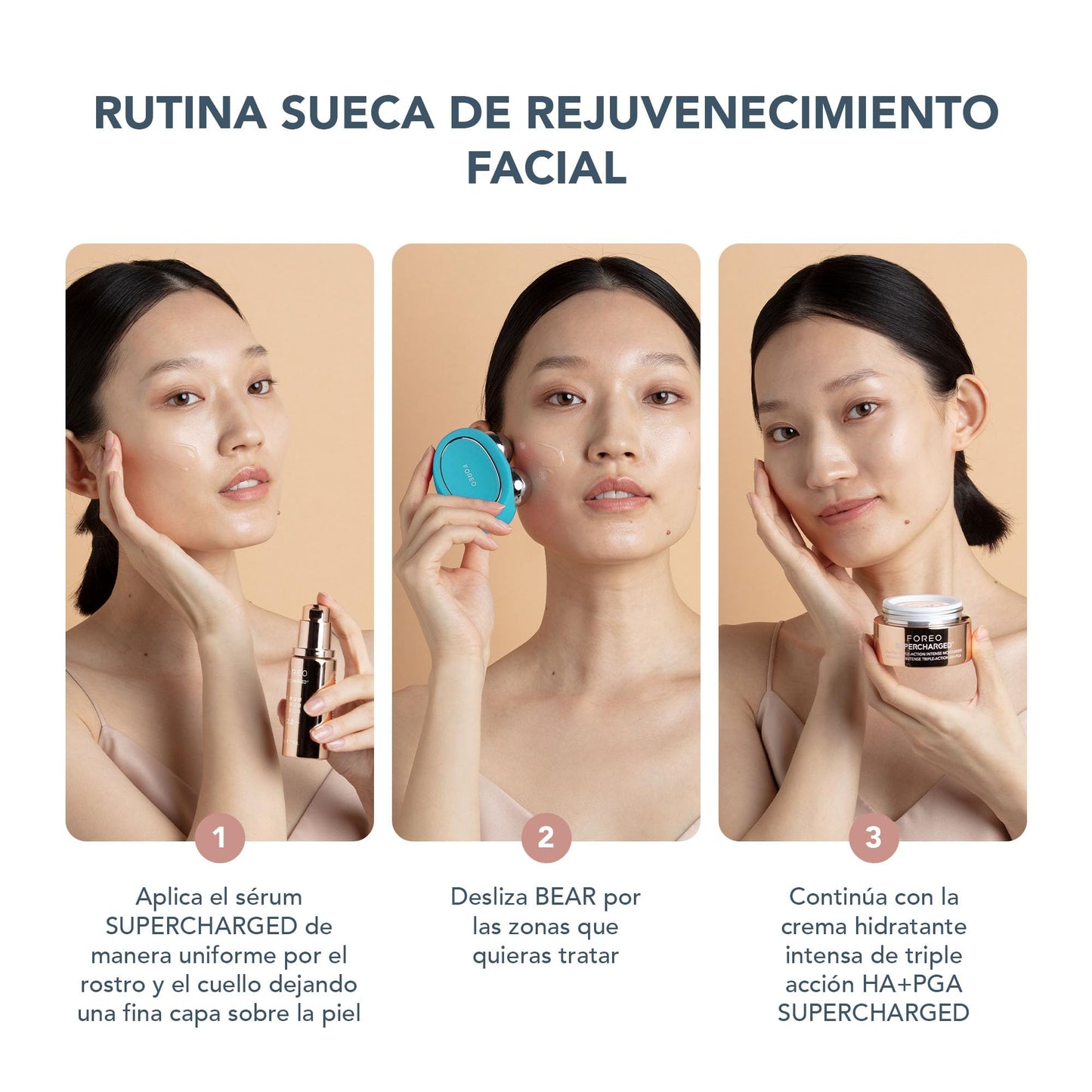 Foreo | Pack Forever Firm BEAR - Dispositivo facial de microcorriente BEAR + 2x sérum conductor 30 ml - Masajeador facial antiedad - Lifting instantáneo - Set para el cuidado de la piel - Mint