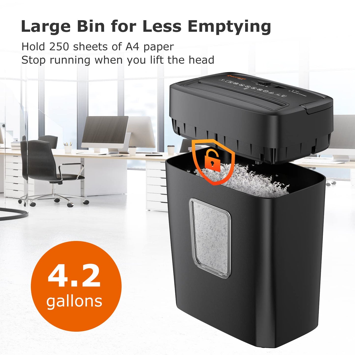 Bonsaii - Trituradora de papel de 6 hojas de alta seguridad, microcorte, tarjetas de crédito, correo, grapas, clips para uso doméstico con contenedor de 4.2 galones (C261-D)