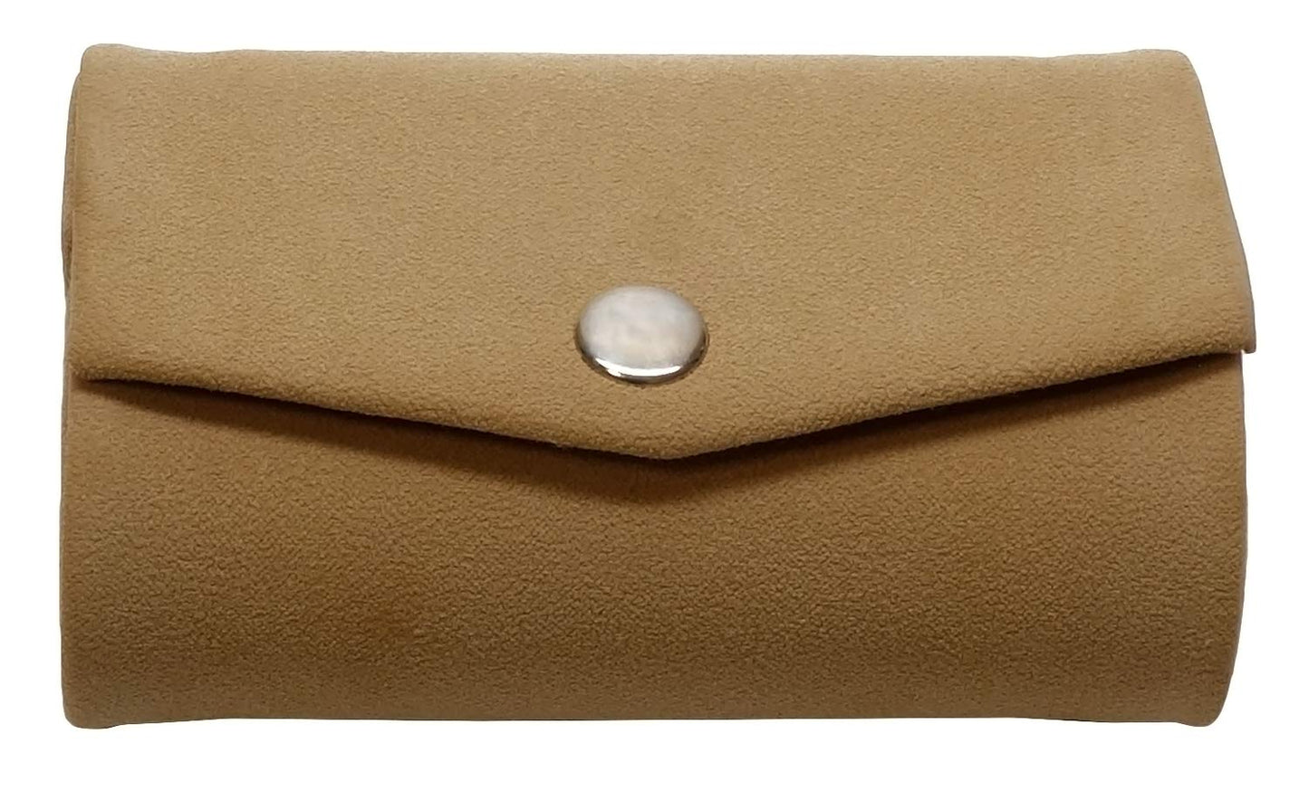 Speert Suede - Estuche de viaje para lápiz labial doble con espejo para mujer, diseño compacto y elegante, cierre a presión, Beige, 3.5?ǥ x 1.5?ǥ x 2.3?ǥ