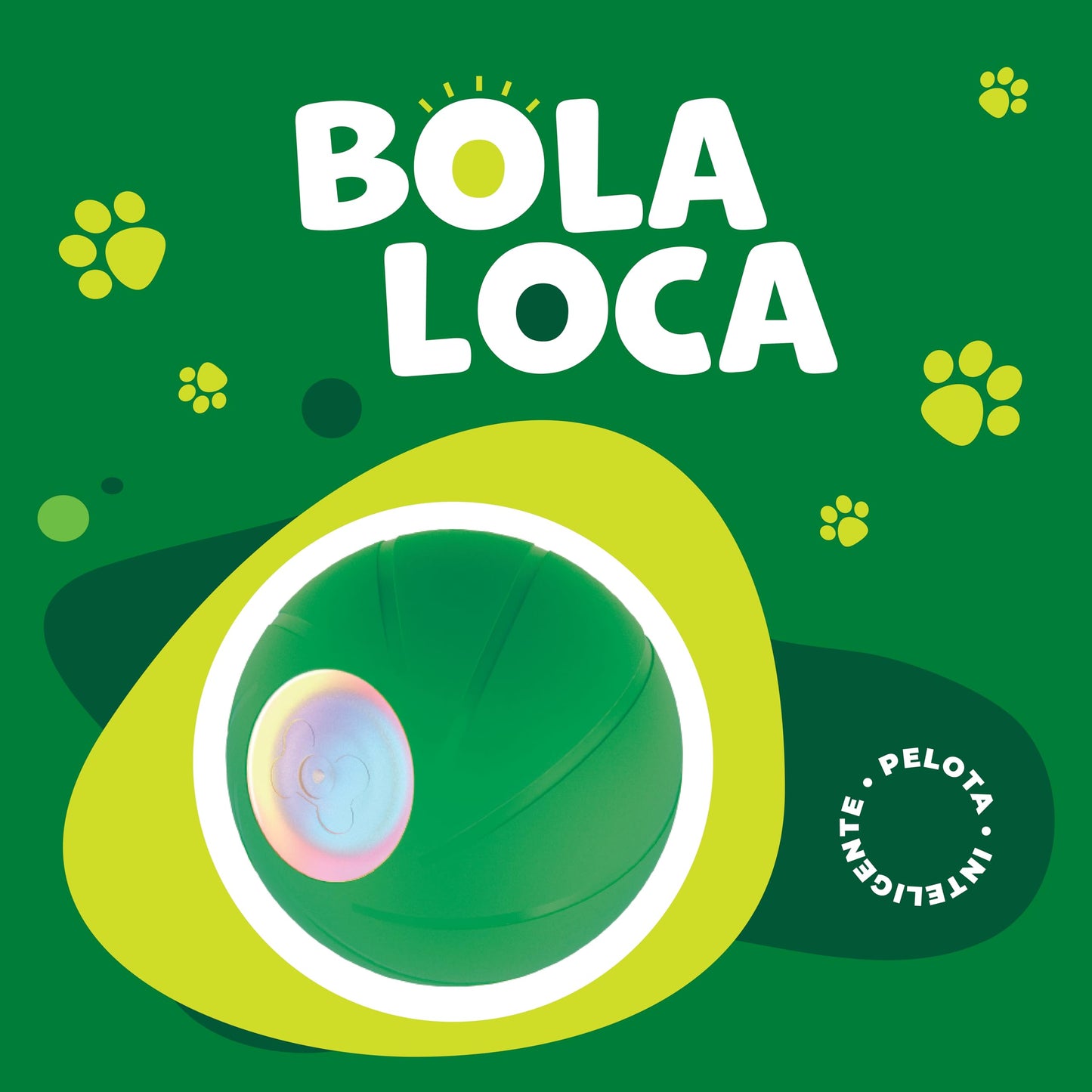 Pelota Inteligente Automática Waggys Azul para Perros Pequeños, Resistente y Recargable con Modos Interactivos