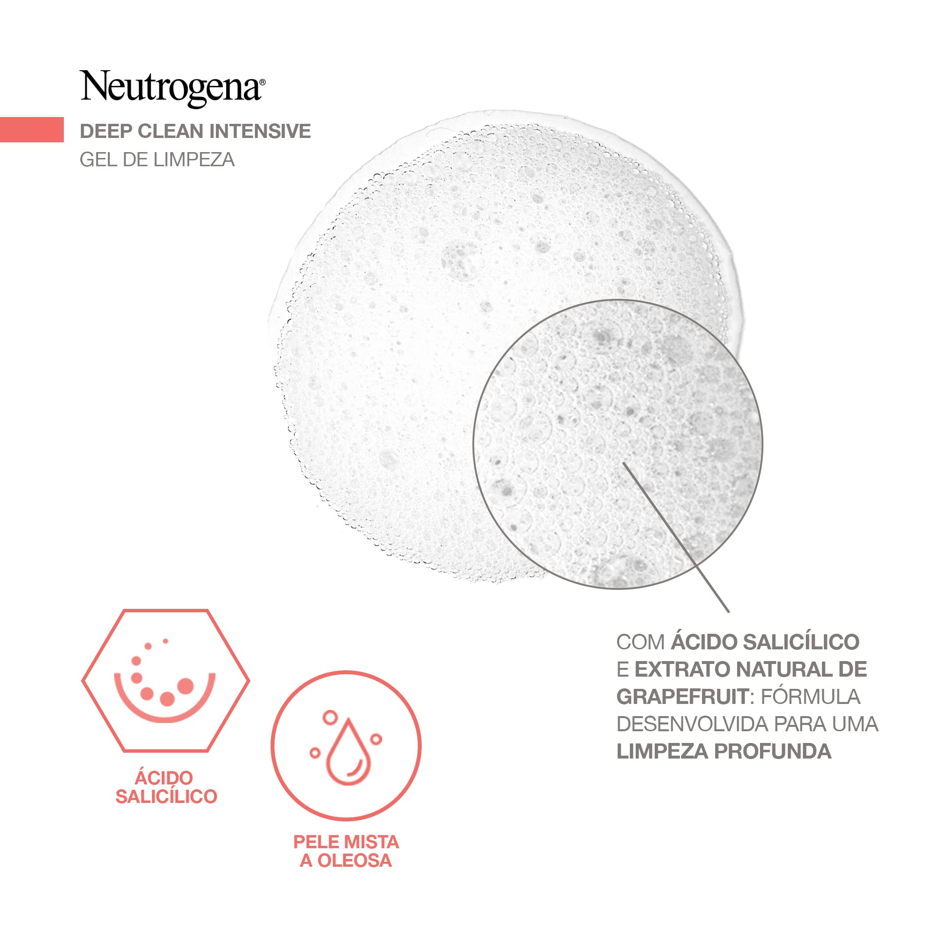 Gel Limpiador Facial Neutrogena Deep Clean Intensive Toronja Ácido Salicílico 60 ml + Gel Limpiador Facial Purified Skin Ácido glicólico 150 g