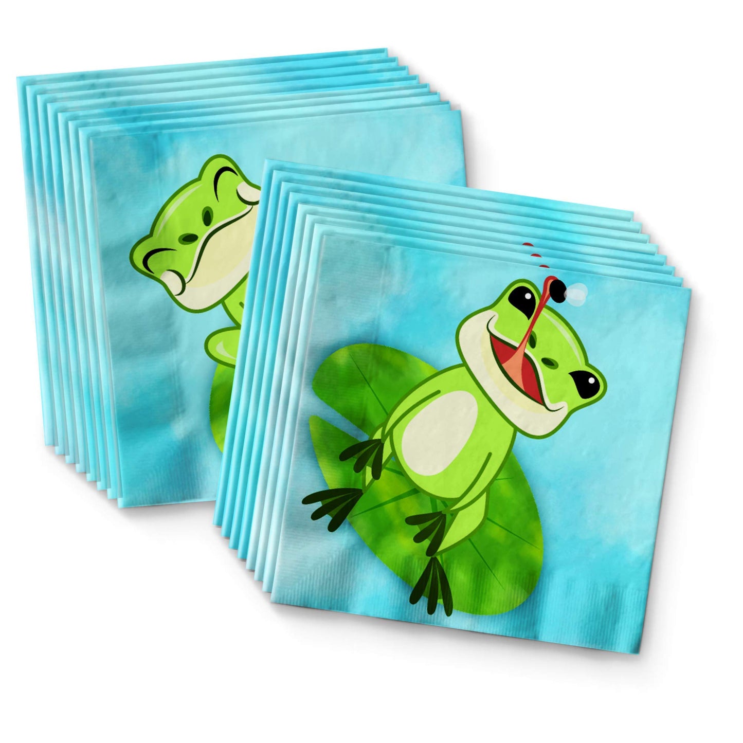 Juego de suministros para fiesta de cumpleaños de rana, platos, servilletas, tazas, vajilla para 16