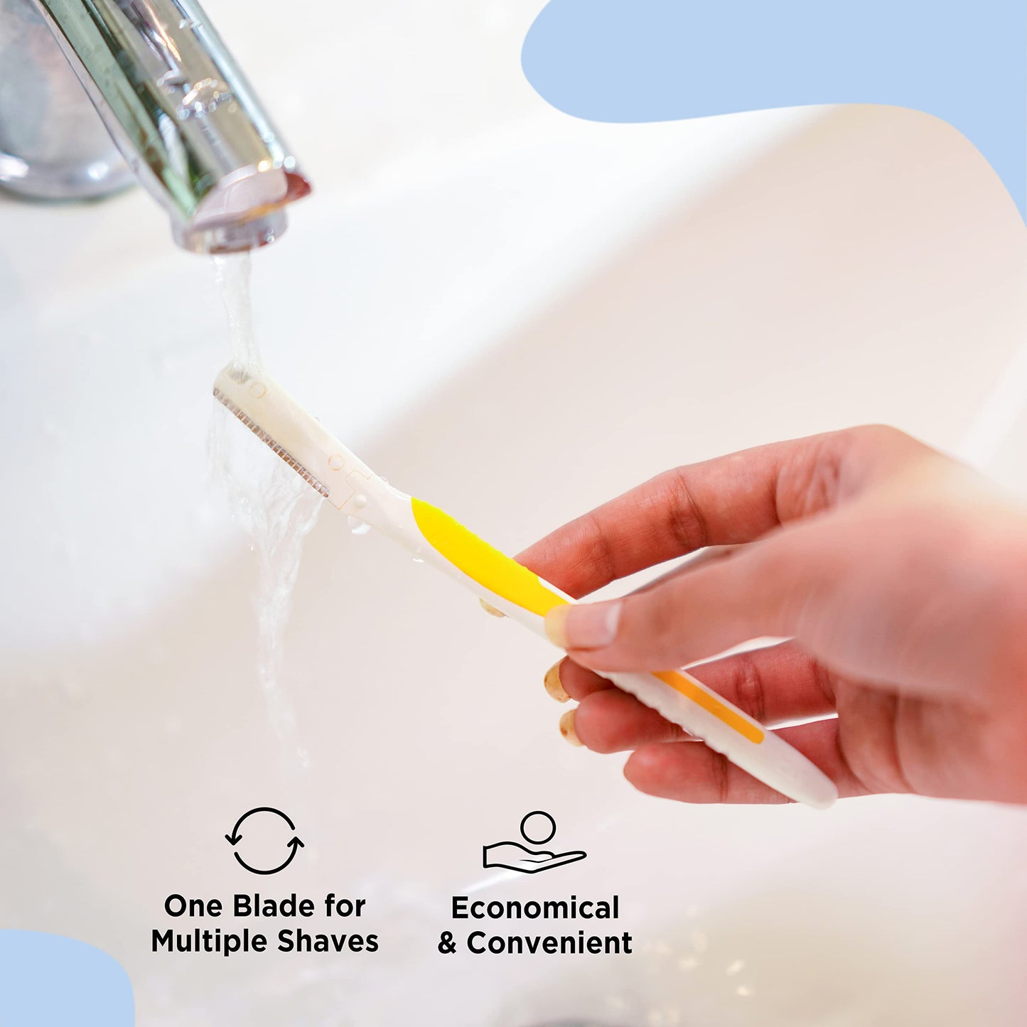 FURR By Pee Safe Maquinilla de afeitar facial para mujer, para una experiencia de afeitado sin esfuerzo y segura, paquete de 4, cada uno se puede utilizar hasta 5 veces