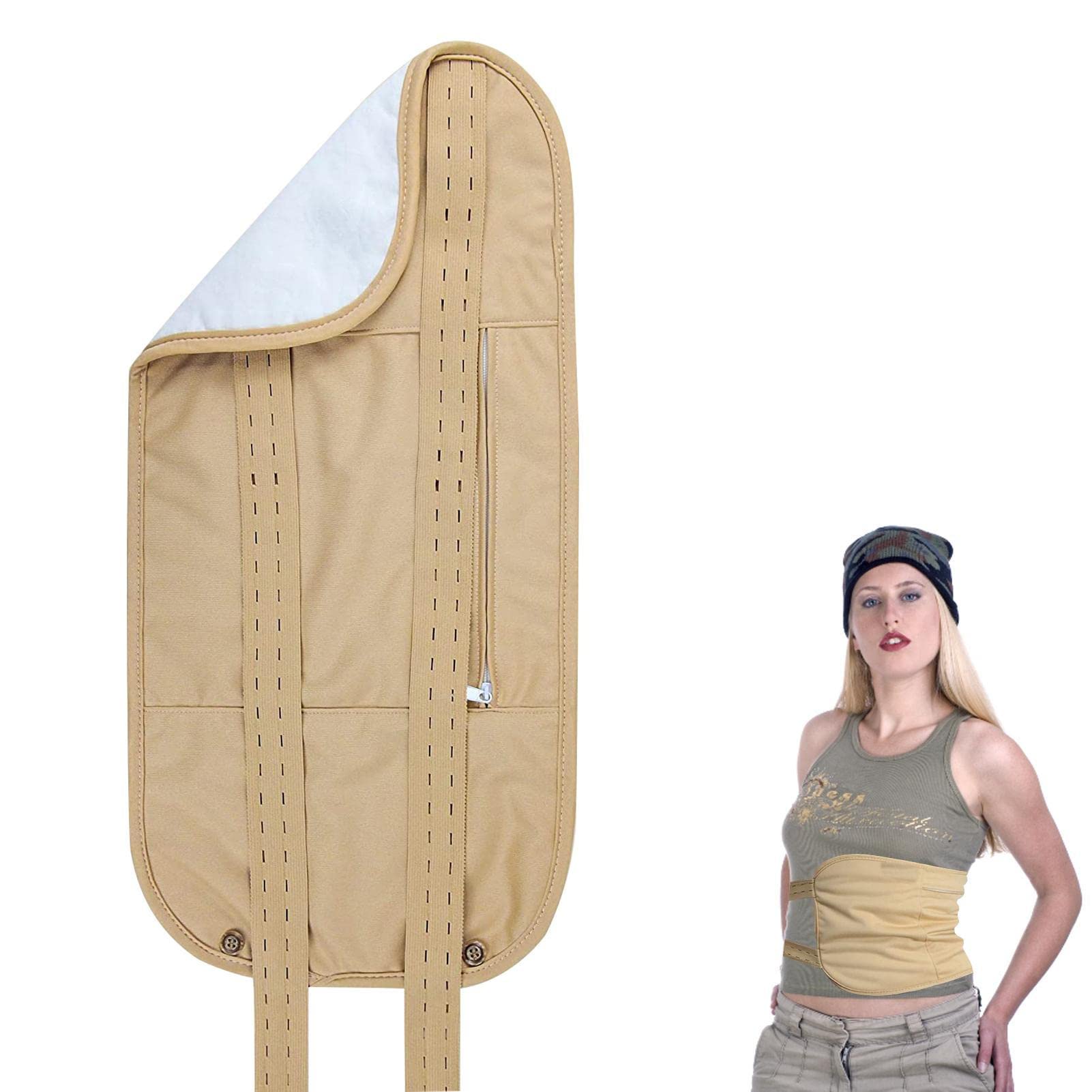 TROONZ Aceite ricino,Envoltura Corporal para el Cuidado la Cintura y el Cuello - Paquete compresas Aceite ricino Altamente Absorbente, Reutilizable con Correa elástica