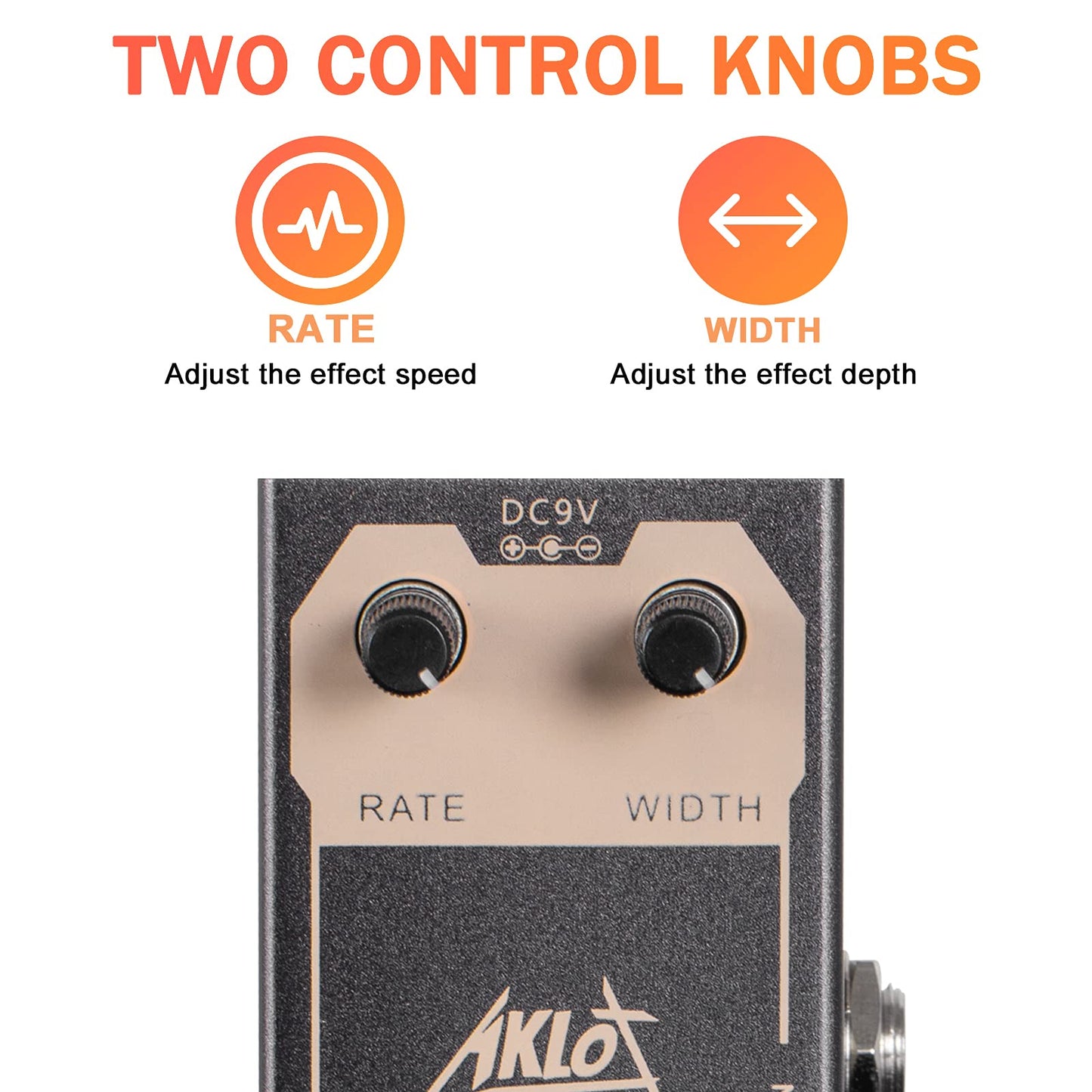 AKLOT - Pedal clásico de coro, pedal de efectos de guitarra eléctrica mini tipo único DC 9V True Bypass