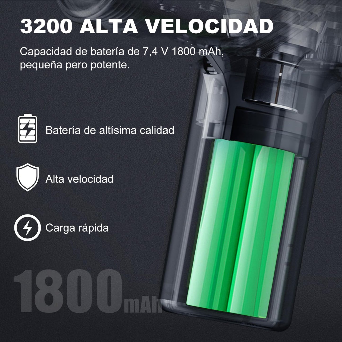 Pistola de Masaje Muscular, Masajeador de Espalda/Cuello/Manos/Piernas Electrico, 4 Cabezales Masajeador Portatil Muscular, Mini Masajeador Electrico de Mano, Massage Gun para Relajar los Músculos