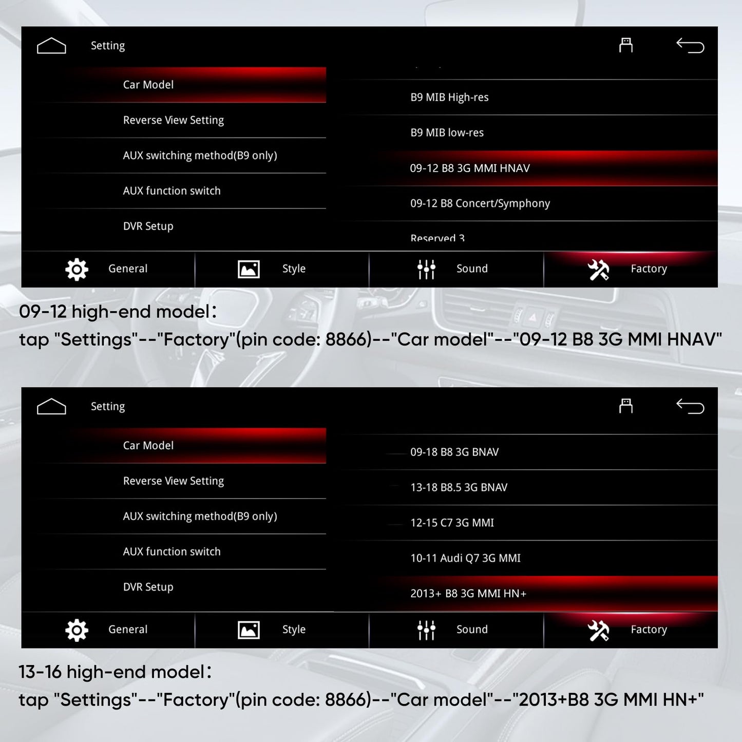 visualización táctil inalámbrica CarPlay de 10.25 pulgadas para Audi Q5 SQ5 2009-2017 reproductor de CD con sistema multimedia (3GMMI), compatible con doble sistema operativo (OEM+Linux) AHD cámara
