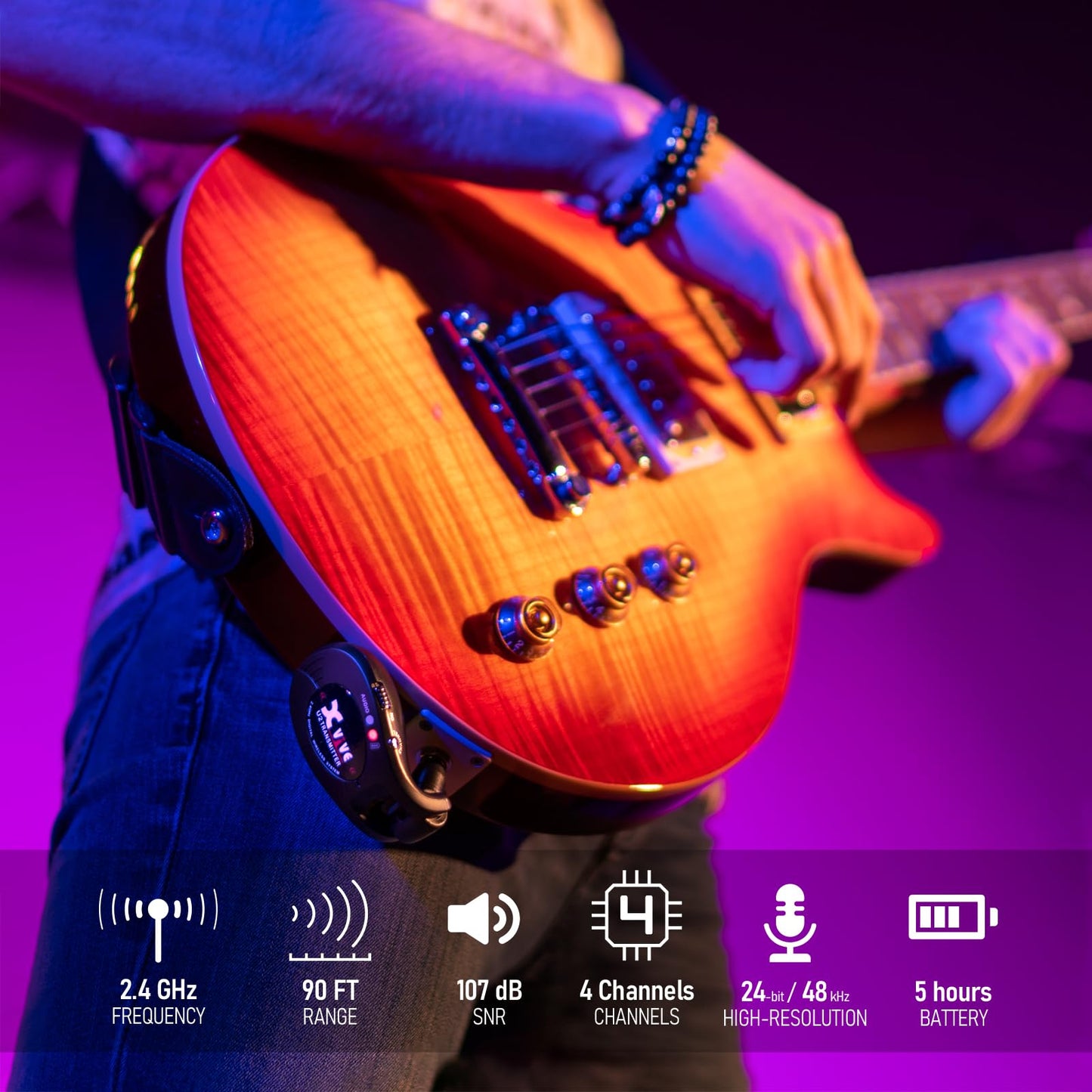 Sistema de Guitarra Inalámbrico XVive Negro
