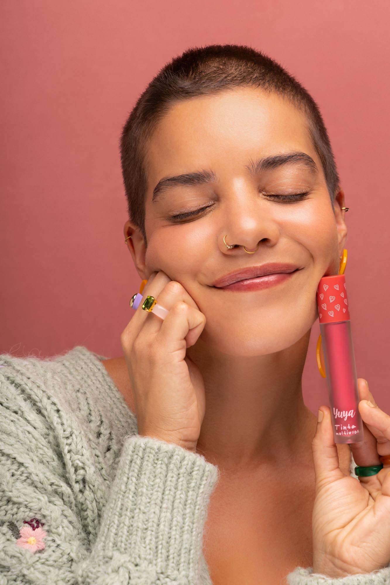Yuya - Republic Cosmetics Tinta multiusos "Párvula" de larga duración para labios, ojos y mejillas con extracto de Aloe Vera Color Rosa