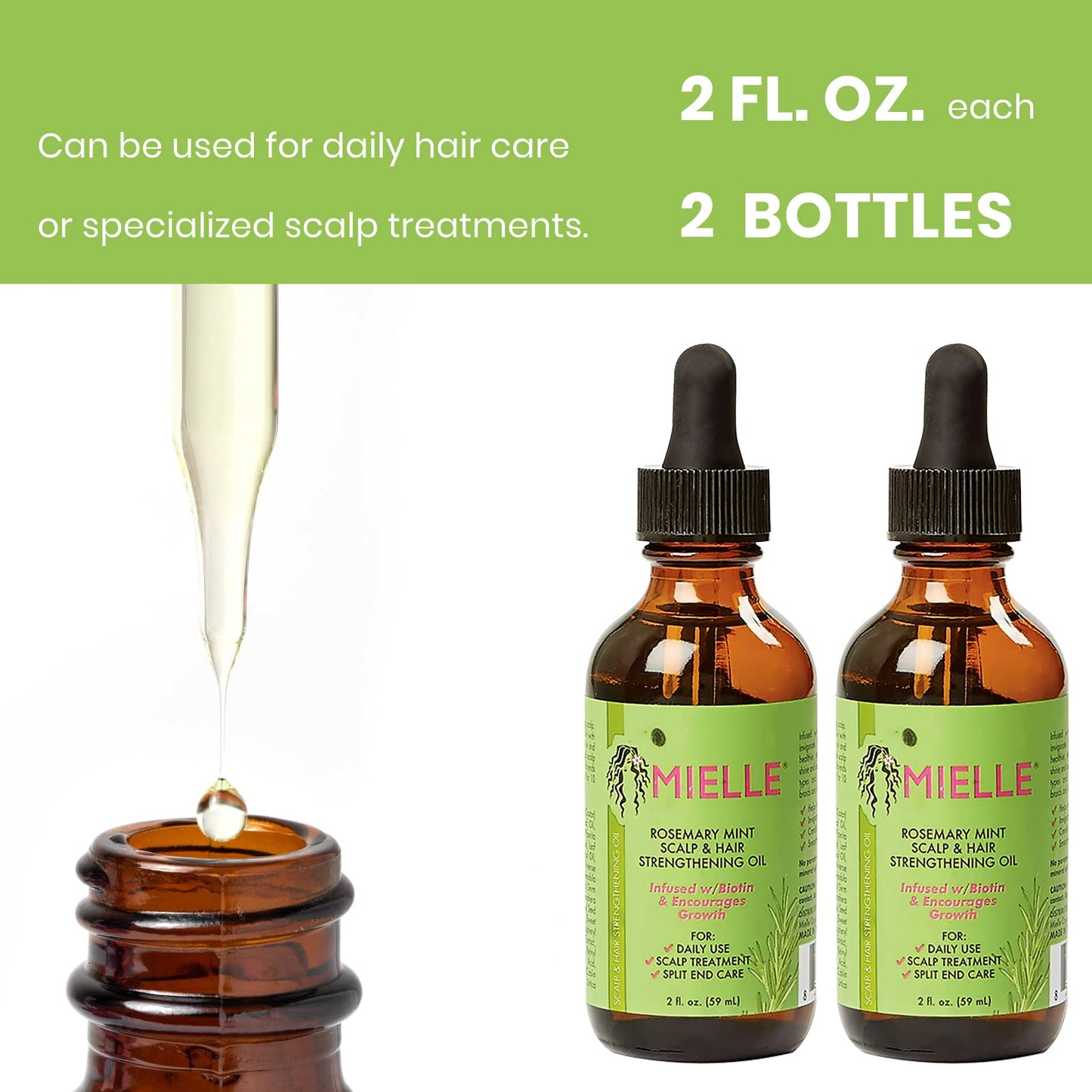 Mielle Organics Sunnydaze Decor MIELLE Colección Romero Mint (aceite, 2 piezas)