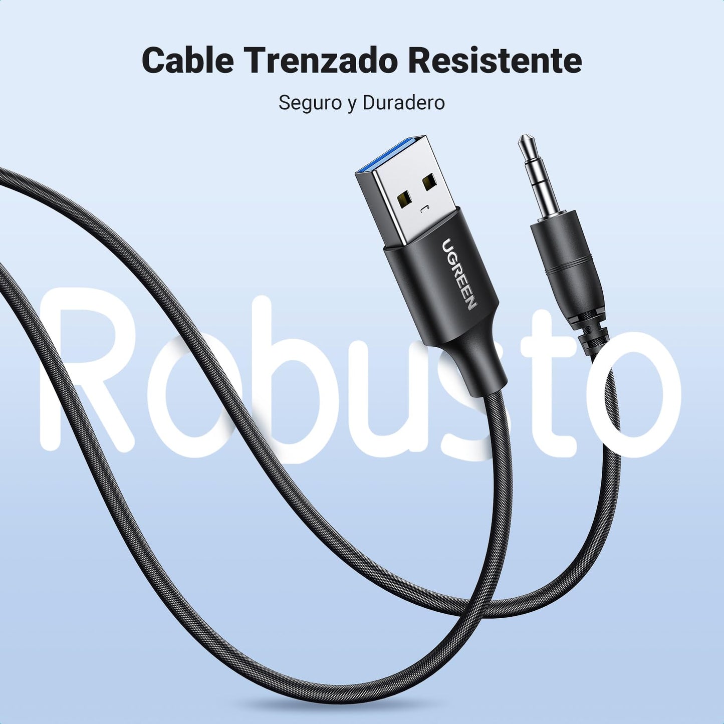 Adaptador Bluetooth UGREEN Negro Conexión Mejorada y Cancelación de Ruido para Auto
