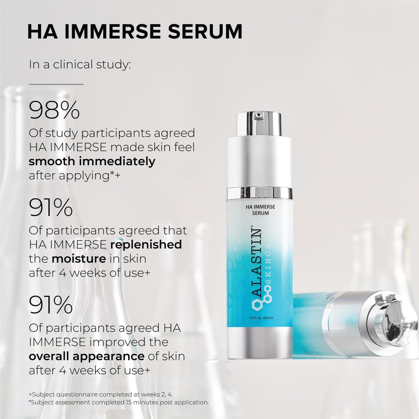 Suero facial hidratante con ácido hialurónico para piel radiante y brillante - ALASTIN Skincare IMMERSE (1 oz)