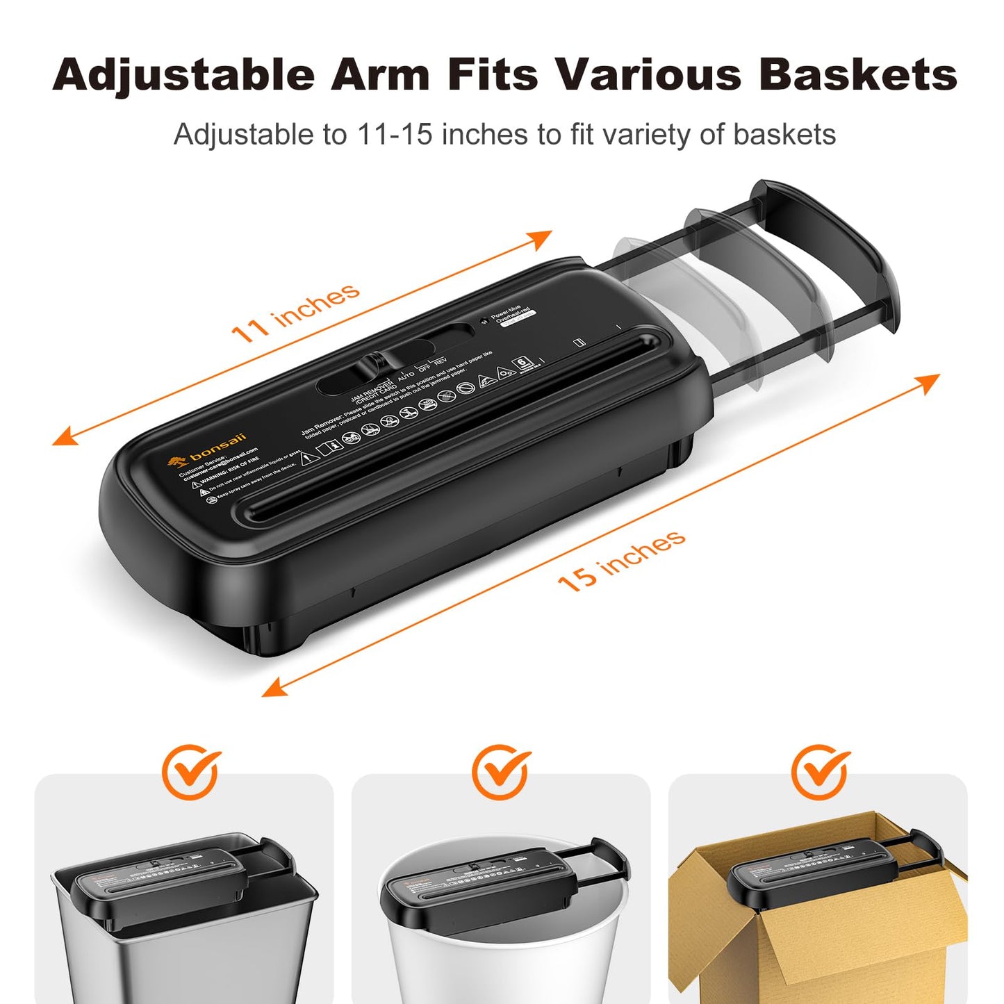 Bonsaii Trituradora de papel para uso doméstico, 6 hojas cortadas en tiras de papel pequeña sin cesta para oficina en casa, trituradora portátil, diseño de brazo extensible con protección contra