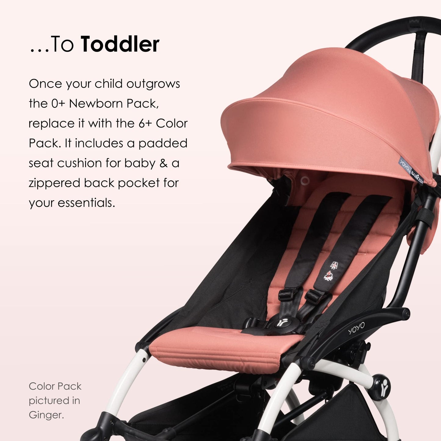 BABYZEN Cochecito Completo YOYO2 - Incluye Pack Recién Nacido 0+ (Negro), Chasis (Blanco) & Pack 6+ Color (Negro) - Para Niños Hasta 22 kg