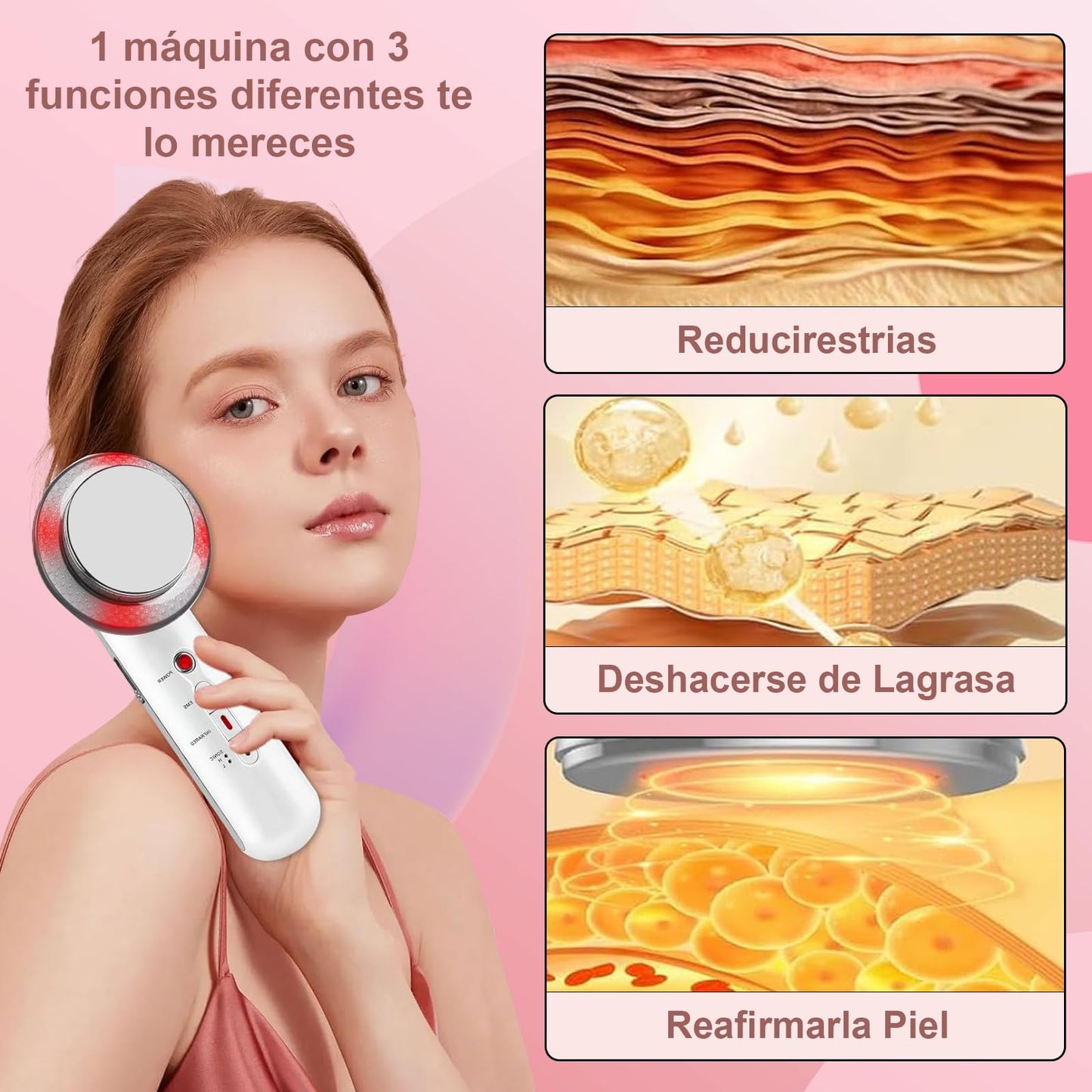 Masajeador Ultrasónica de Cavitación 3 en 1,Masajeador Electrico,para Brazo, Vientre, Cintura, Pierna