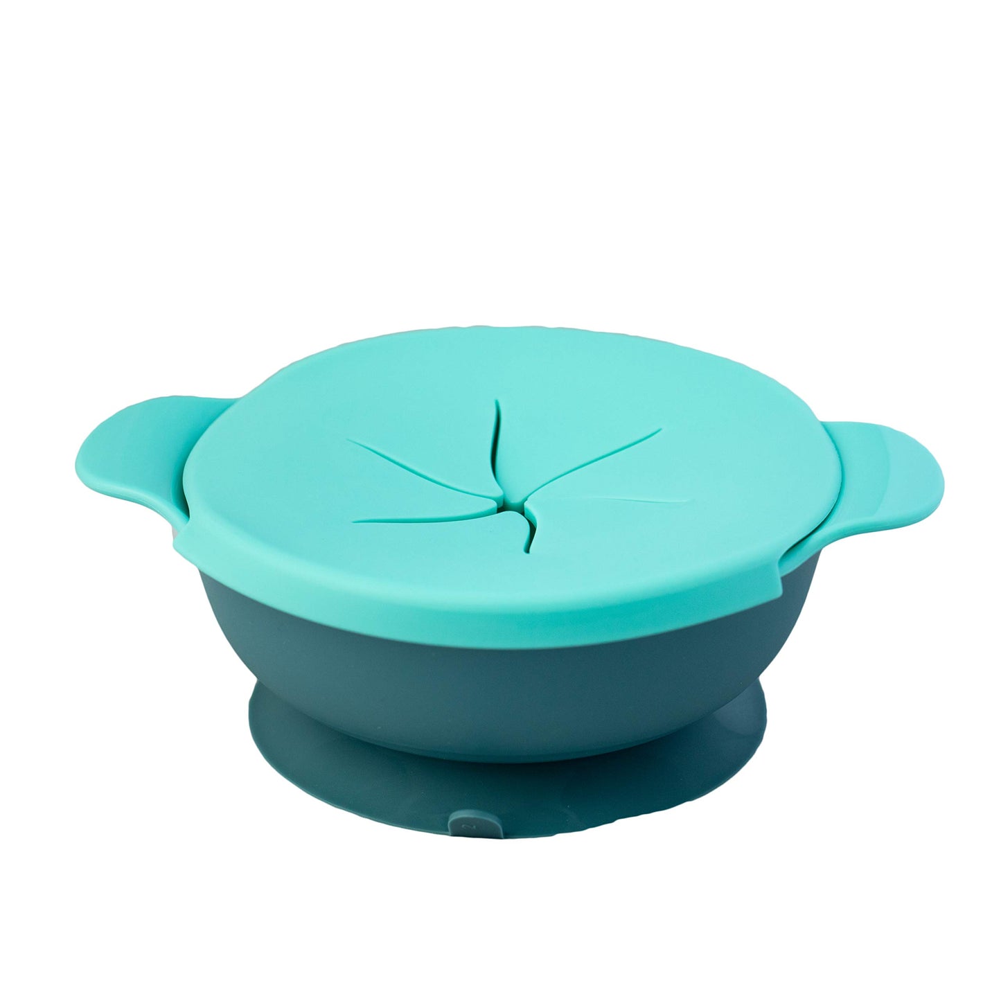 Plato para Snack PAPU BABY Azul con Popote Desmontable y Base de Succión