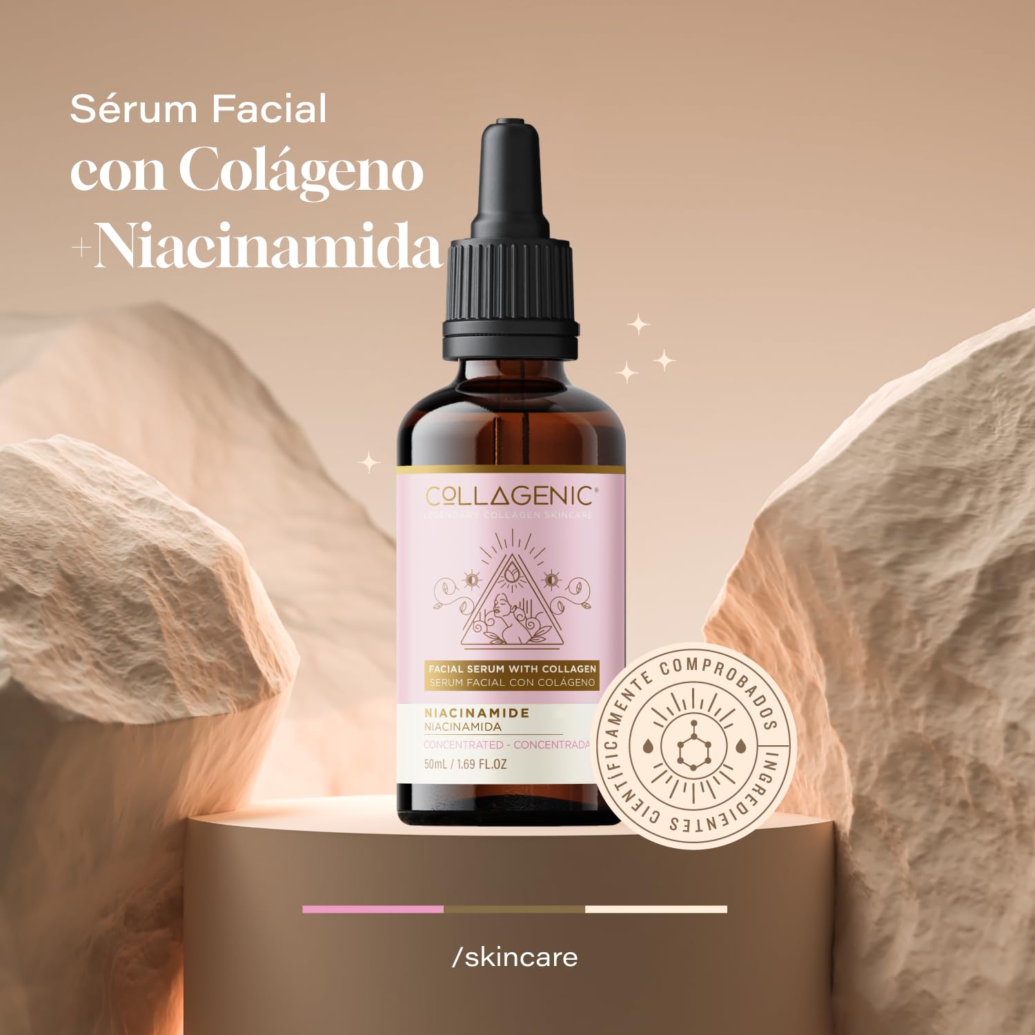 Collagenic | Serum Control grasa 2 en 1 |10% Niacinamida y Colágeno Hidrolizado 50 ml | Serum Facial facial y cuello| Anti manchas, Unifica el tono, reduce poros abiertos e imperfecciones