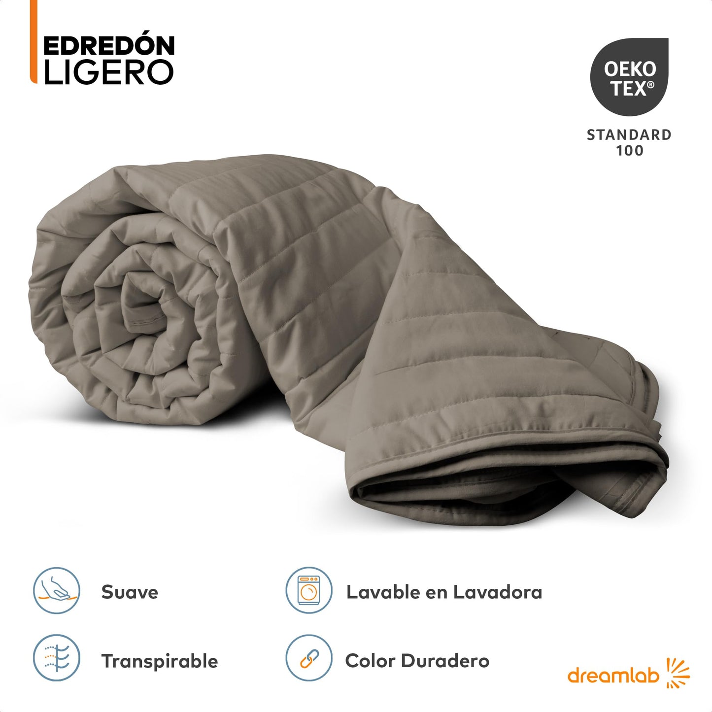 Edredón Dreamlab Arena Relleno de Suaves Microfibras Recubiertas con Gel Hipoalergénico para Cama Individual