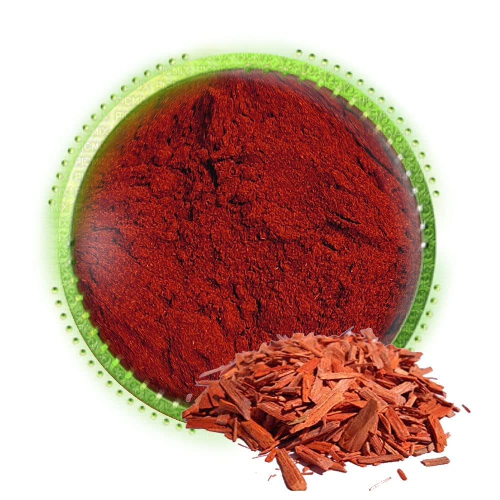 Polvo de sándalo rojo de 1 oz (Pterocarpus Santalinus) para el cuidado del cabello de la piel, meditación espiritual, quema de incienso, infusión, terapéutico, cosmético