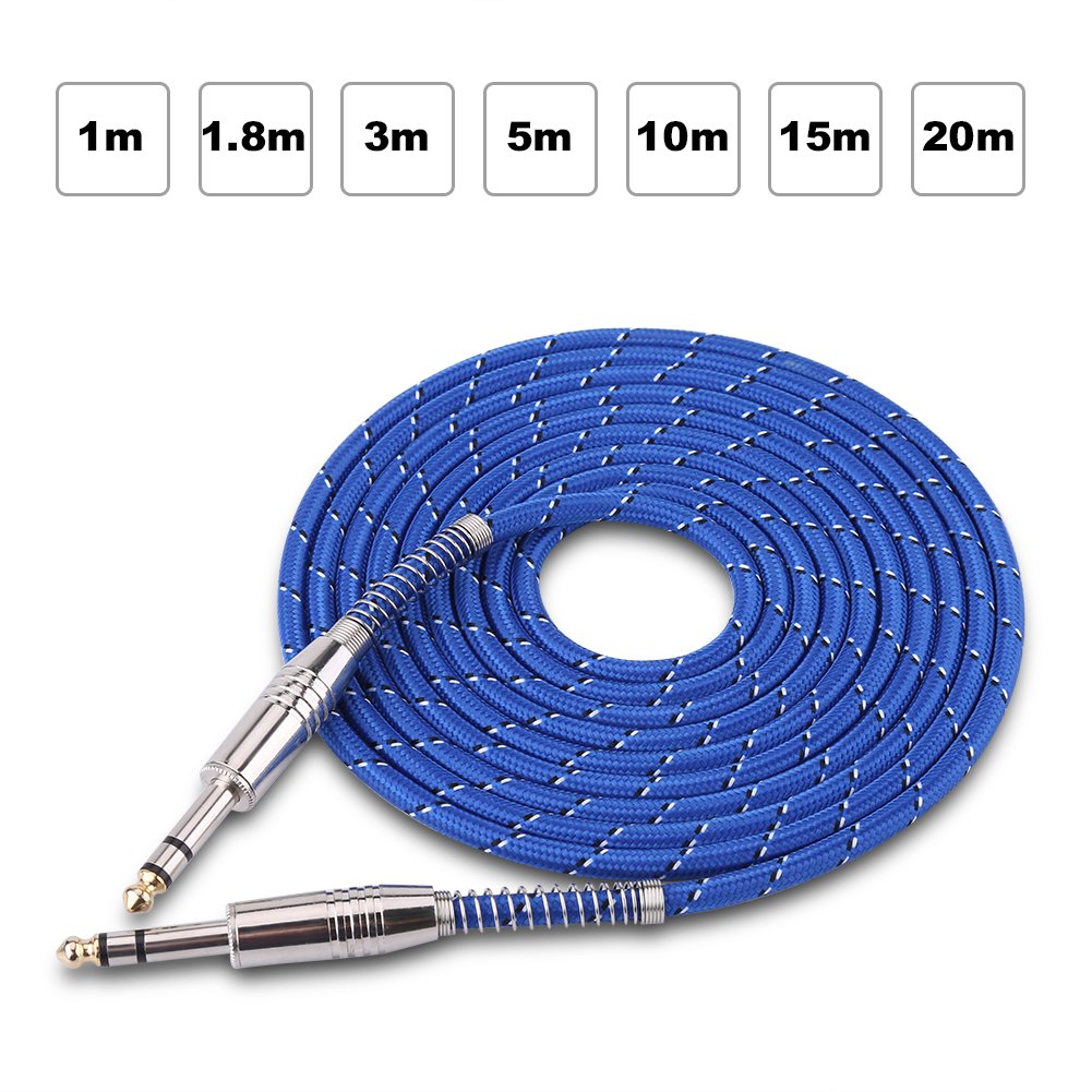 Cable TRS Zerone 1/4 Pulgadas Reducción de Ruido Alta Fidelidad Estéreo 6,35 mm Instrumentos Musicales 1,8 m