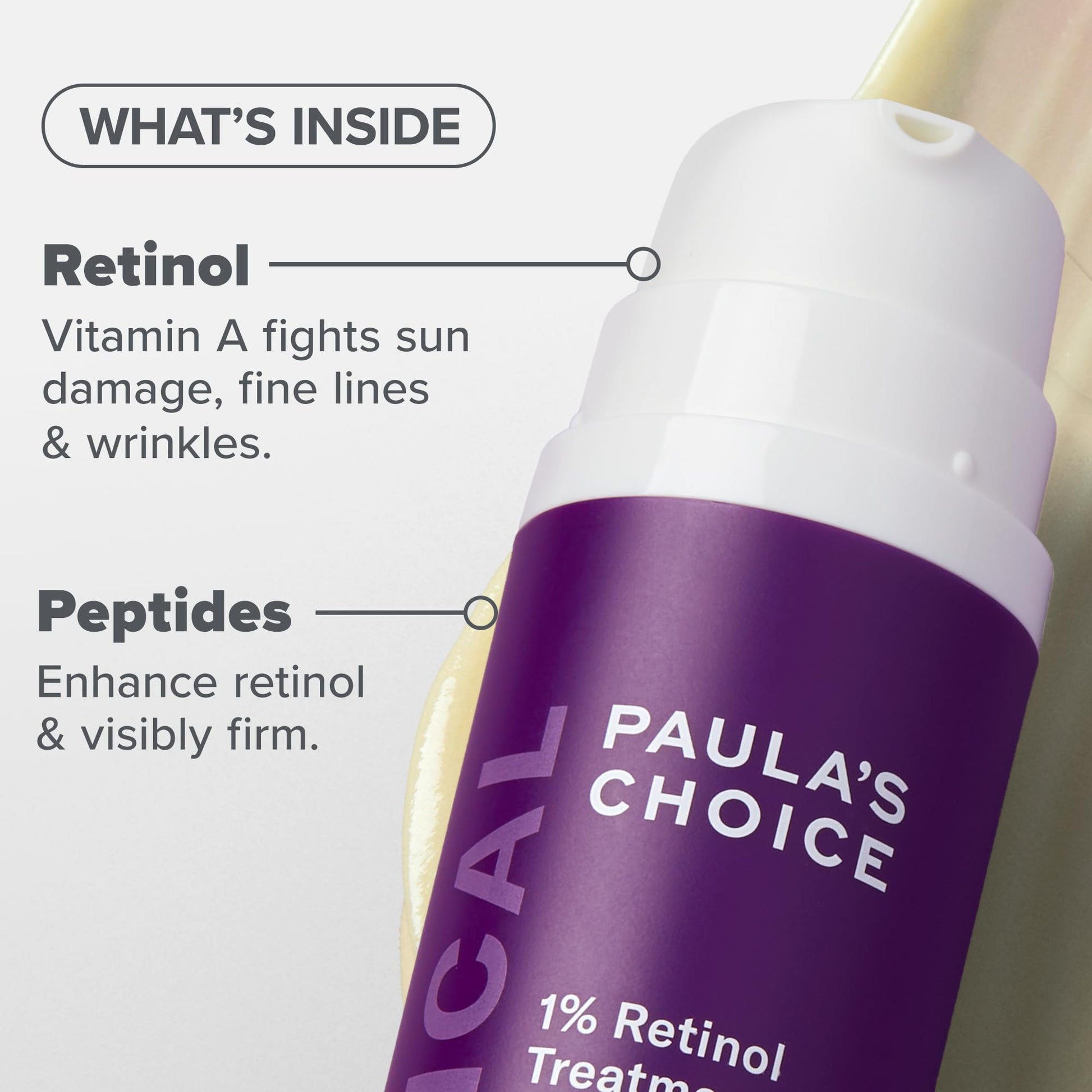 Tratamiento con Retinol 1% Paula's Choice Peptides y Vitamina C 1 oz para Arrugas Profundas