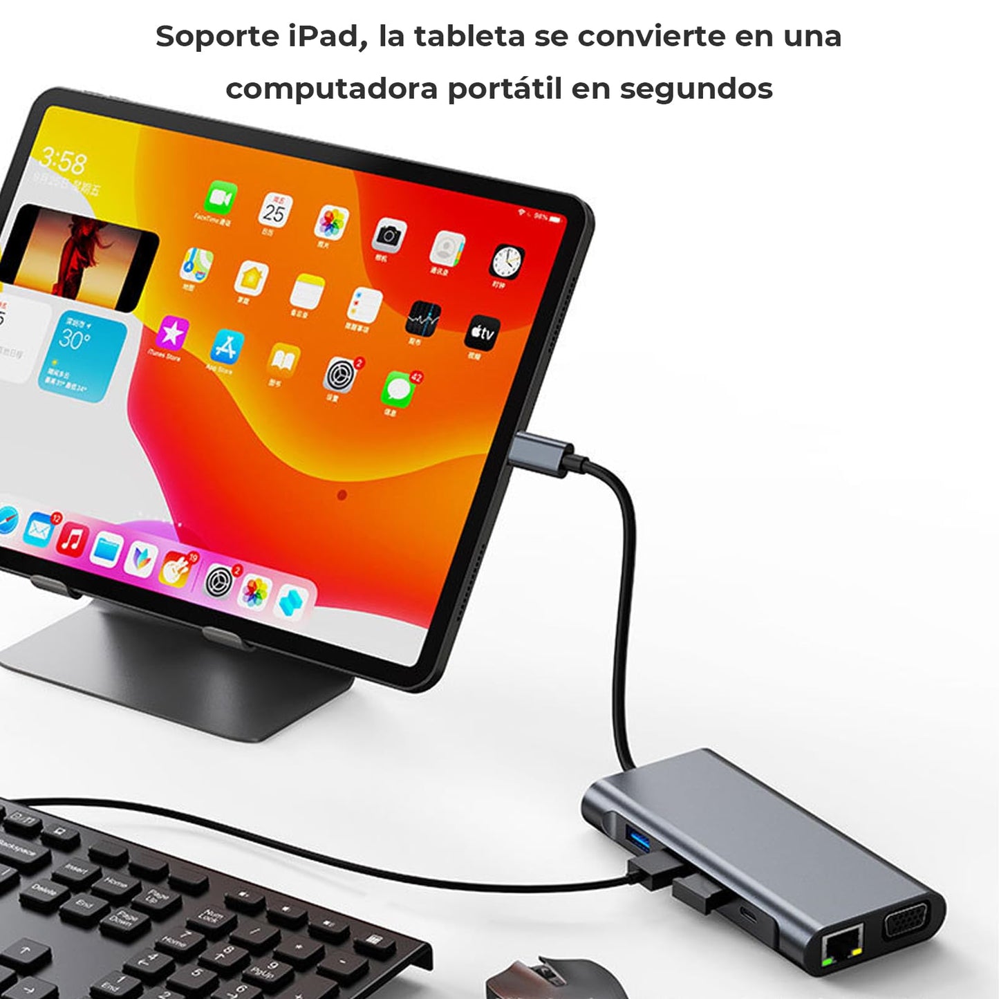 Adaptador USB C WULAR Plata 11 en 1 con HDMI 4K y Docking Station Compatible con MacBook Pro/Air