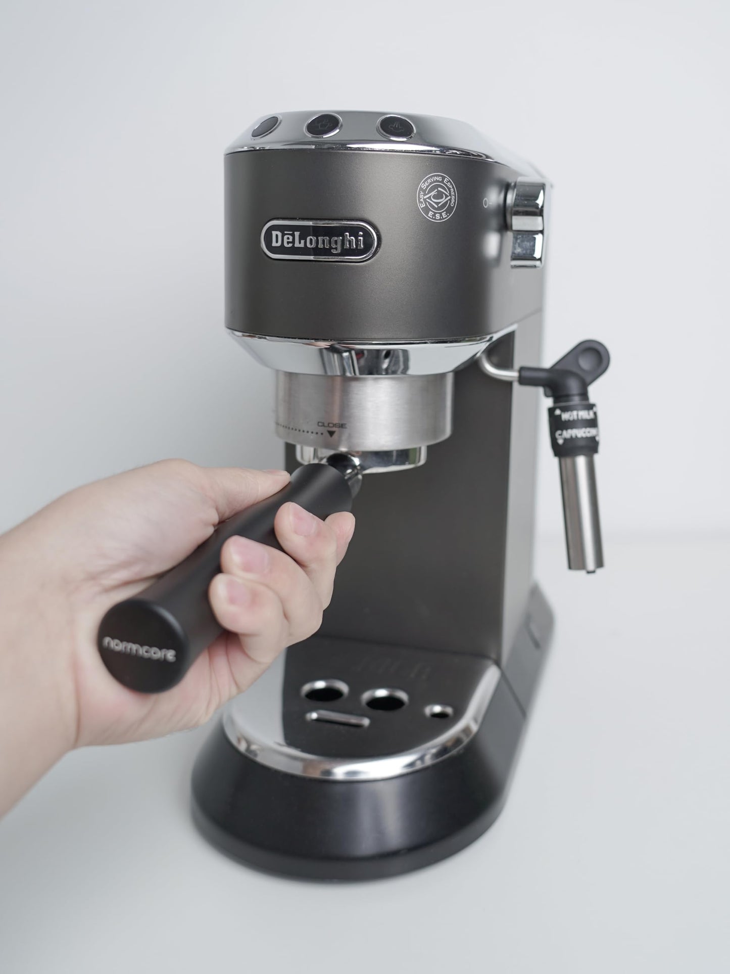 Portafiltro Desnudo Normcore 51 mm 3 Orejas Mango Aluminio Anodizado para Delonghi Dedica EC680 EC685 SMEG EUPA