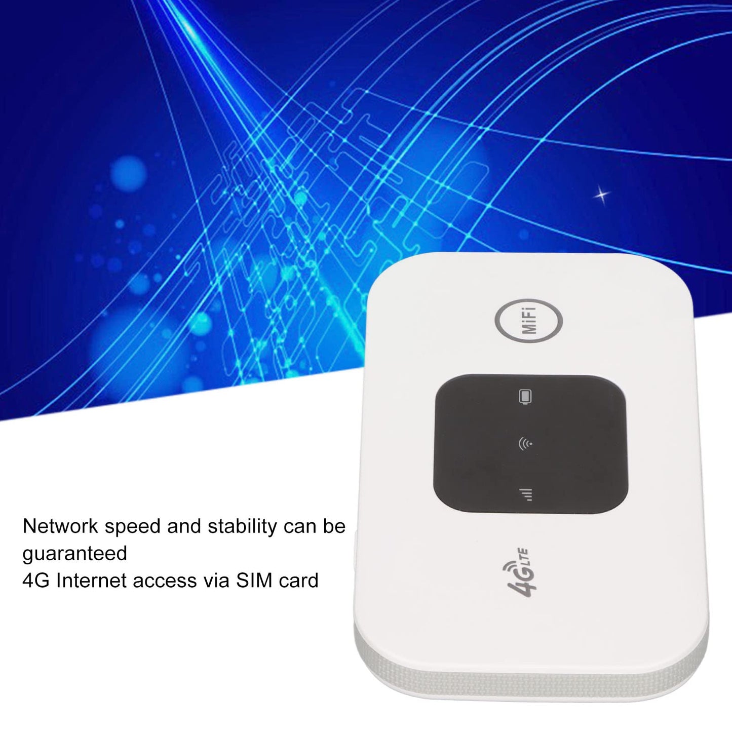 Luqeeg Enrutador de Punto de Acceso Móvil WiFi 4G LTE, Punto de Acceso a Internet Portátil, Tarjeta SIM de Alta Velocidad de 150Mbps, 10 Usuarios Compatibles para el Hogar, la Oficina