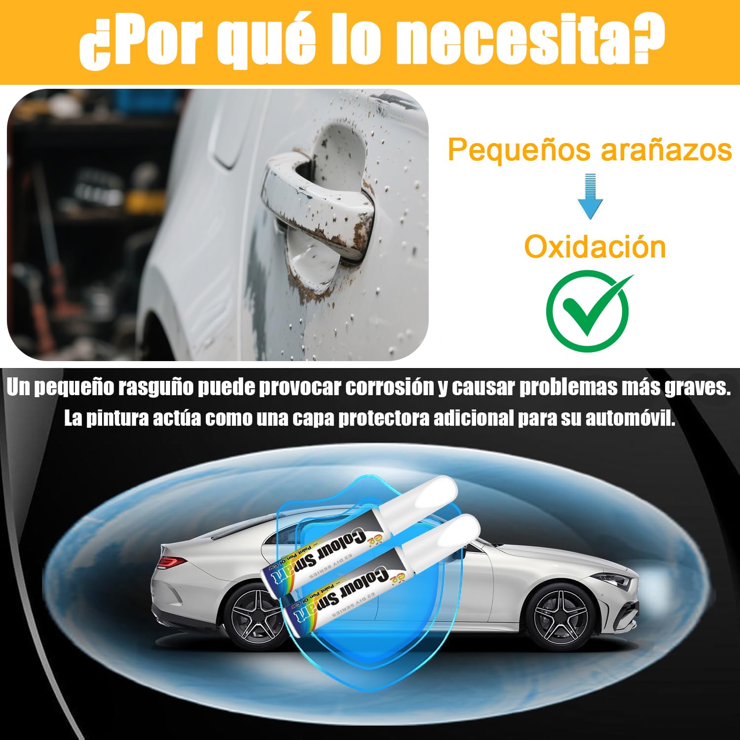 2 Piezas Bolígrafo Pintura Retoque Automotriz,Pintura para Carro,Removedor de Rayones para Arañazos Leves,Pintura para Rayones para Automotriz Carro,Autos, Motocicleta,Barco,MetáLicas o de Plástico