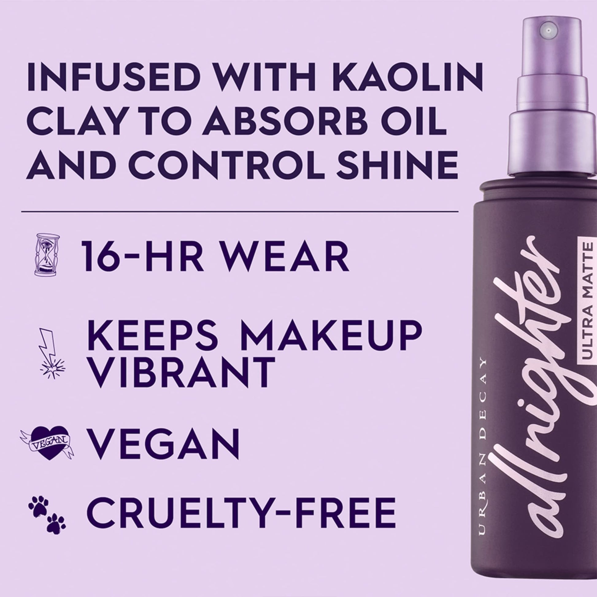 Urban Decay All Nighter Setting Spray Ultra Matte fijador de maquillaje hasta por 16hrs acabado mate, 118ml